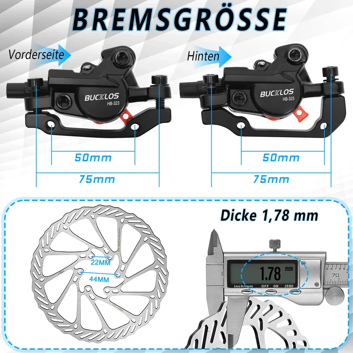 Set di freni a disco per mountain bike, linea idraulica MTB per freni a disco con pinza e leve in lega di alluminio/160 mm rotor/is/PM adattatore universale per bici elettriche/biciclette