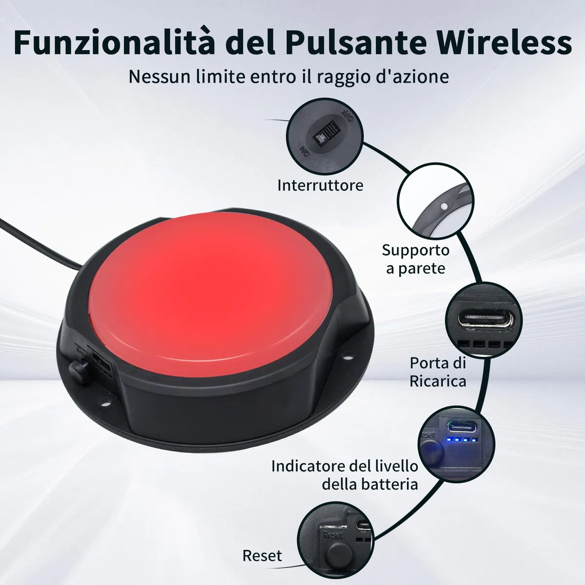 Countdown Timer, 12/24H Orologio da Parete Digitale con Telecomando, Cronometro Sportivo con Pulsante di Avvio/Arresto Wireless, Timer di Intervallo per Sport e Home Gym (1 pulsante)
