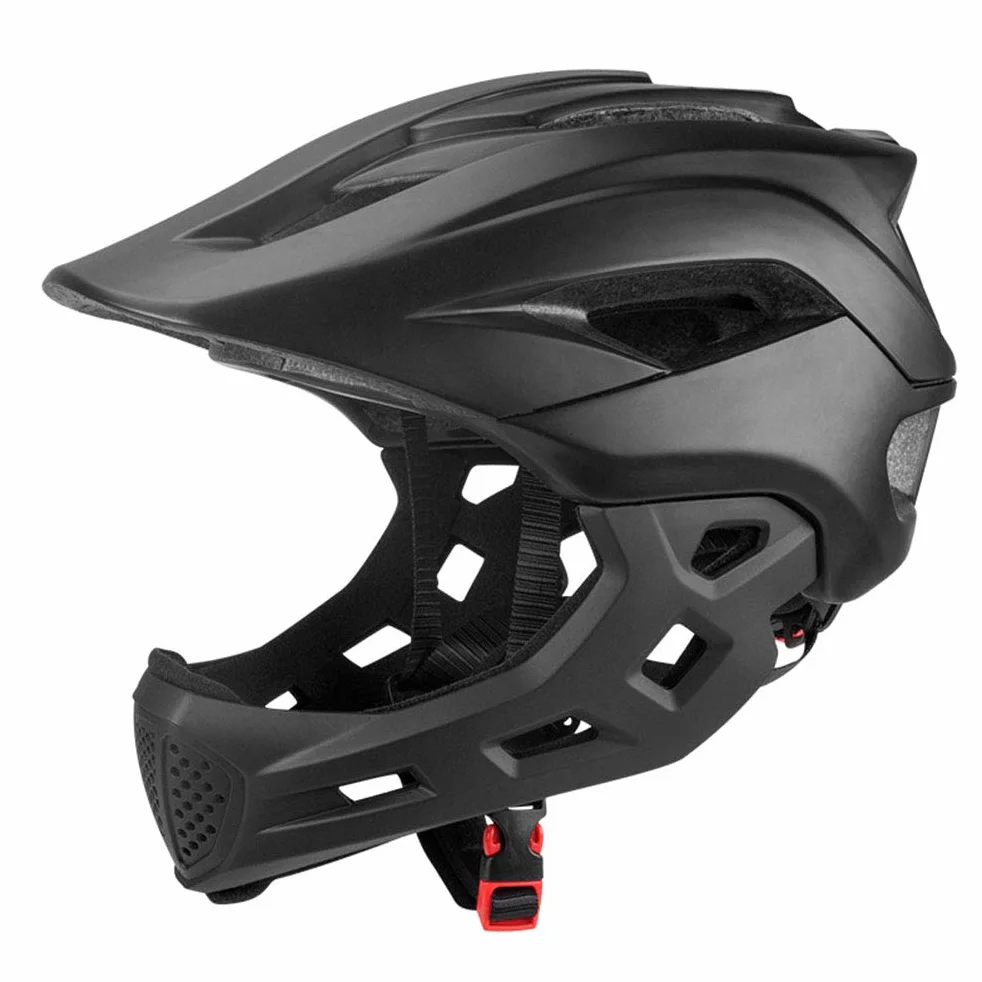 Casco integrale da bici per bambini, 2 in 1, per bici da cross, mountain bike, BMX, skateboard, con mentoniera rimovibile, 13 prese d'aria