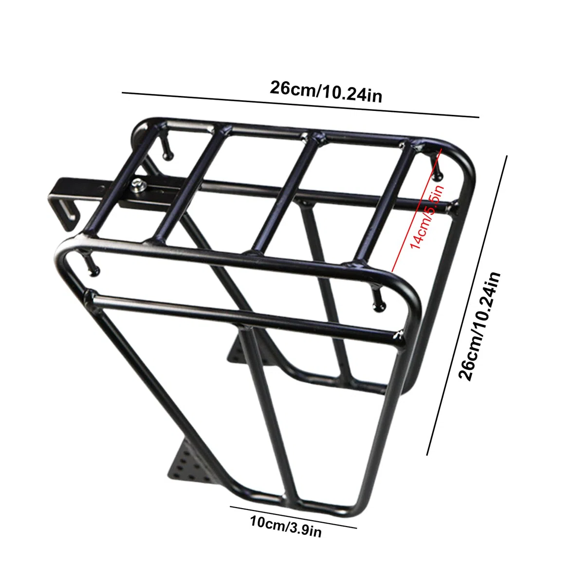 Portapacchi per bicicletta, portapacchi anteriore con supporto regolabile | in acciaio resistente, accessorio per bicicletta con design stabile, attrezzatura da viaggio per bici da strada e