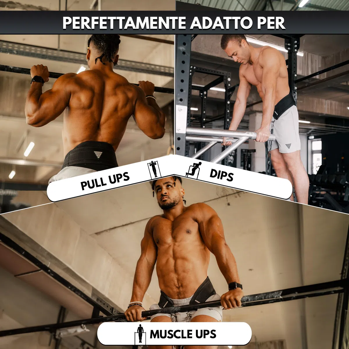GORNATION Cintura Zavorra per Solevamento di Pesi, Cintura per Palestra, Cintura Bodybuilding capacità di Carico Fino a 1000 kg, Fissaggio con Catena o Corda, per Calisthenics, Fitness e Powerlifting