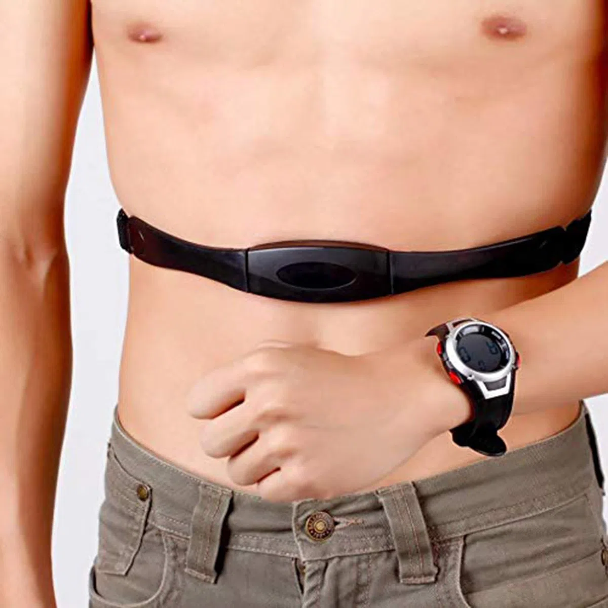 Orologio sportivo wireless impermeabile con cardiofrequenzimetro, cinturino toracico, per corsa e immersioni, con retroilluminazione e sveglia, ideale per il monitoraggio del fitness
