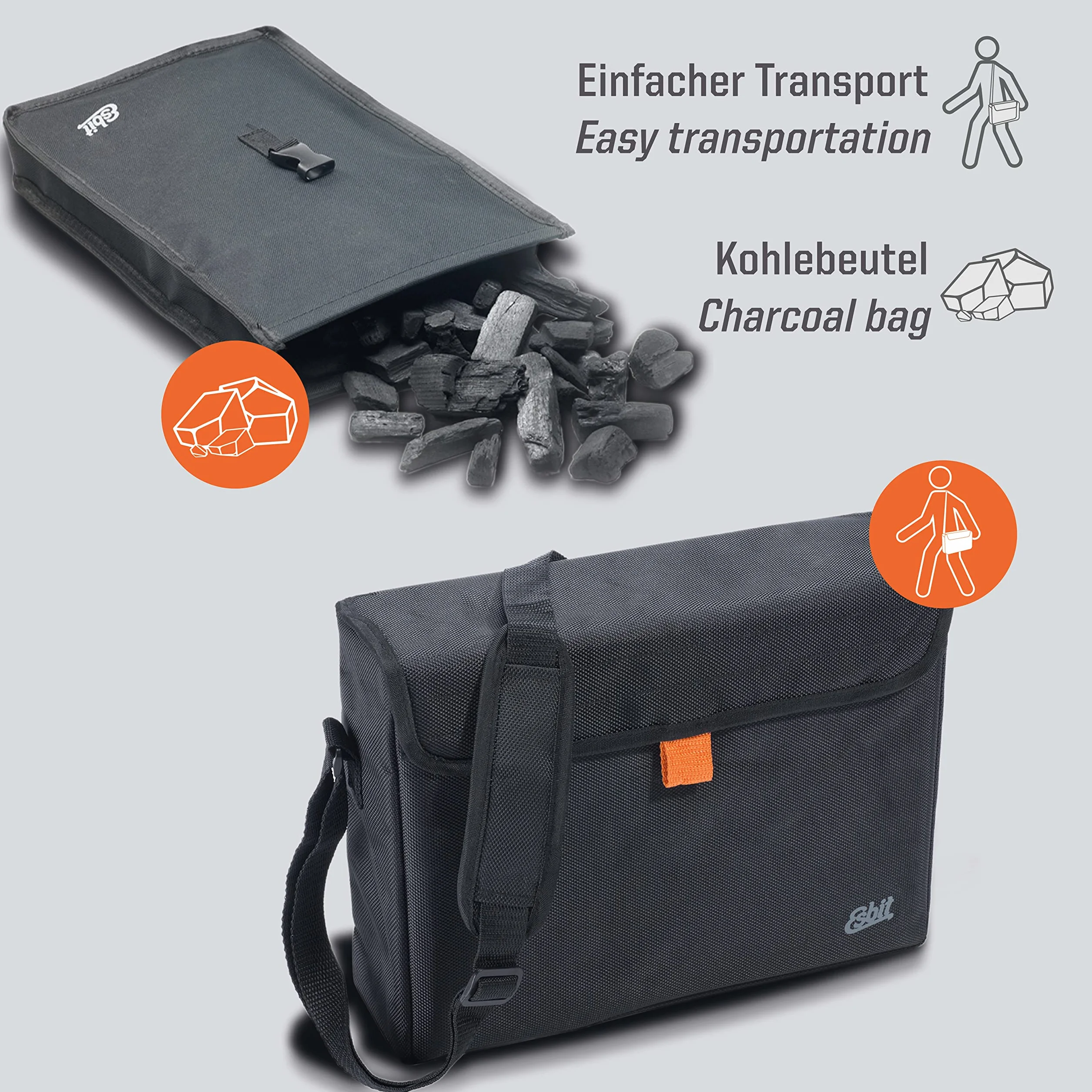 Esbit Griglia a Carbonella BBQ300S | Acciaio Inox | 3 Niveles | Cucina da Trekking | Accamparsi | Grigliate all'aperto