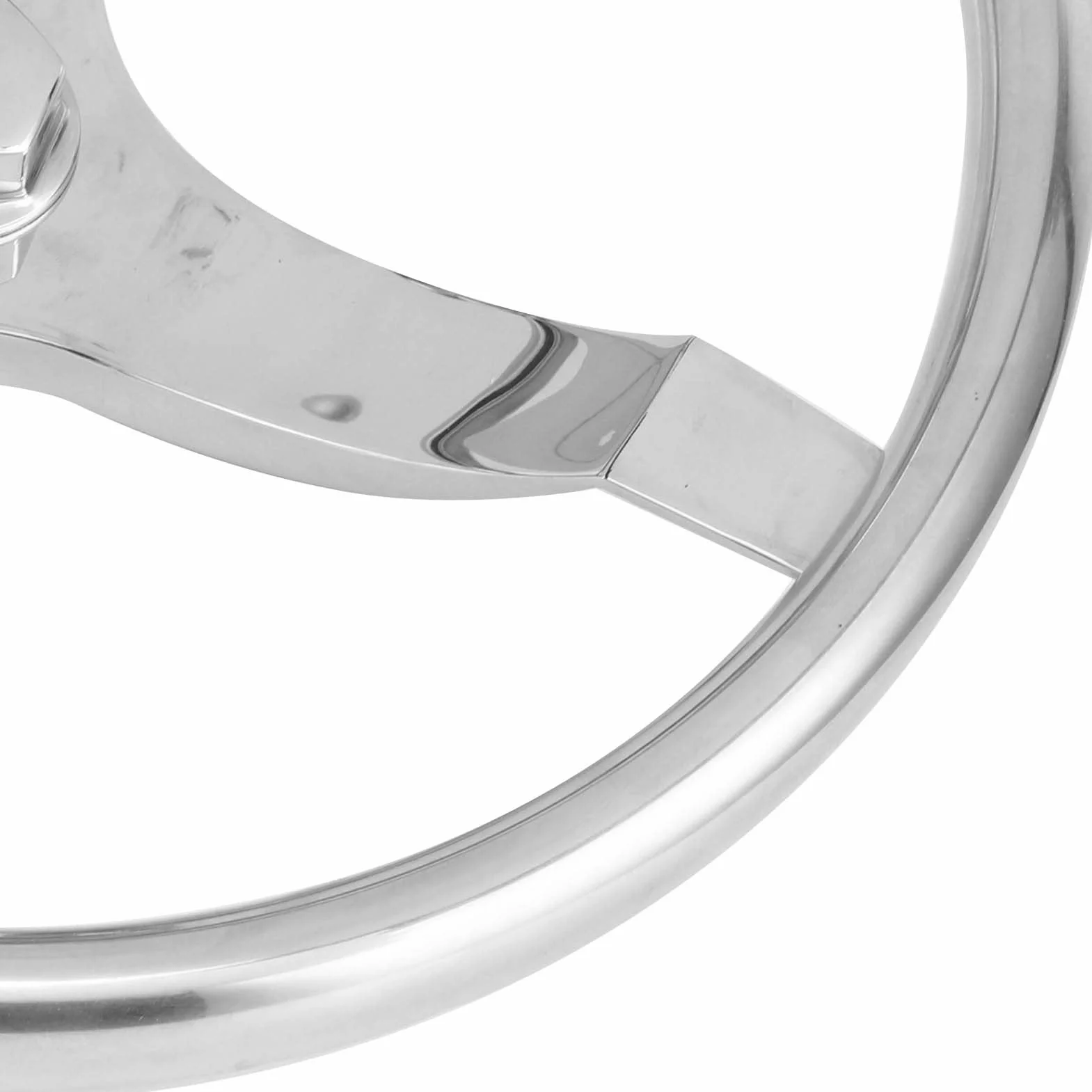 Qqmora Volante per Yacht a 3 Razze in Acciaio Inossidabile 316 Squisito con Manopola Girevole - Design Durevole e Bello, Diametro 13,5", per gli Appassionati di