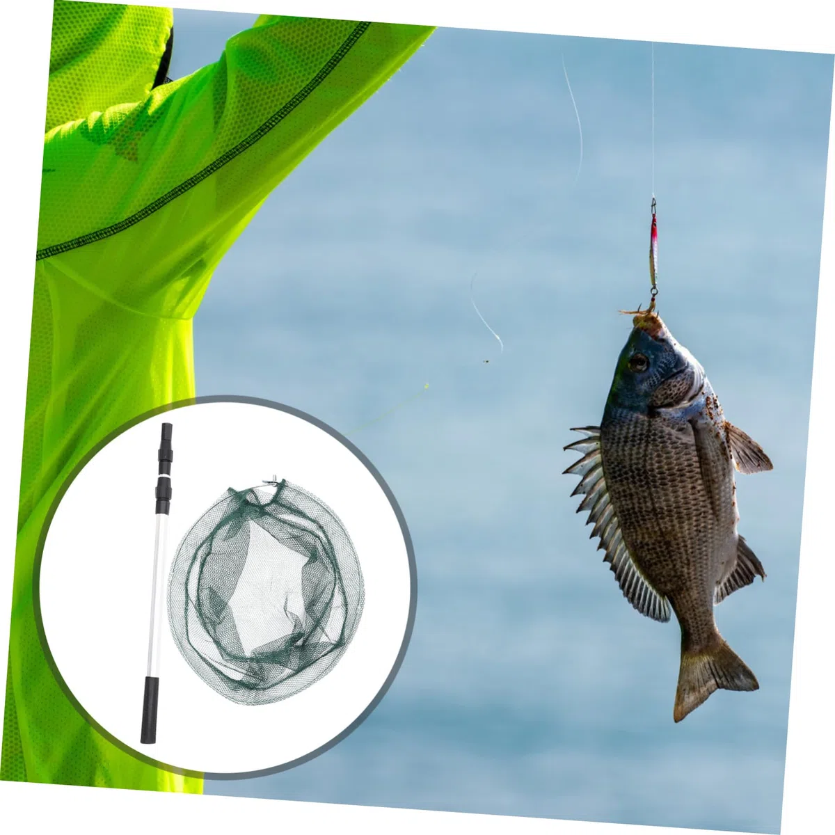 TOYANDONA Rete di pesca retrattile guadini per la pesca rete per pesci netto guadino per pesci Atterraggio a rete netta pieghevole netta reti per pesci d'acquario