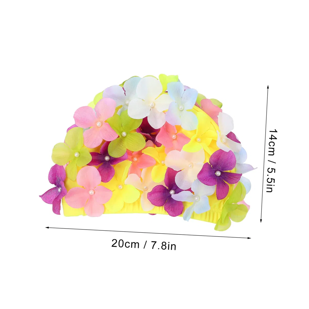 KOMBIUDA Cuffie da Piscina con Fiori 3d Stile Raffinato in Nailon, Design Antiscivolo che Riduce L'attrito dei Capelli, Confezione da 2 Unitá per Festa Estiva e Spa