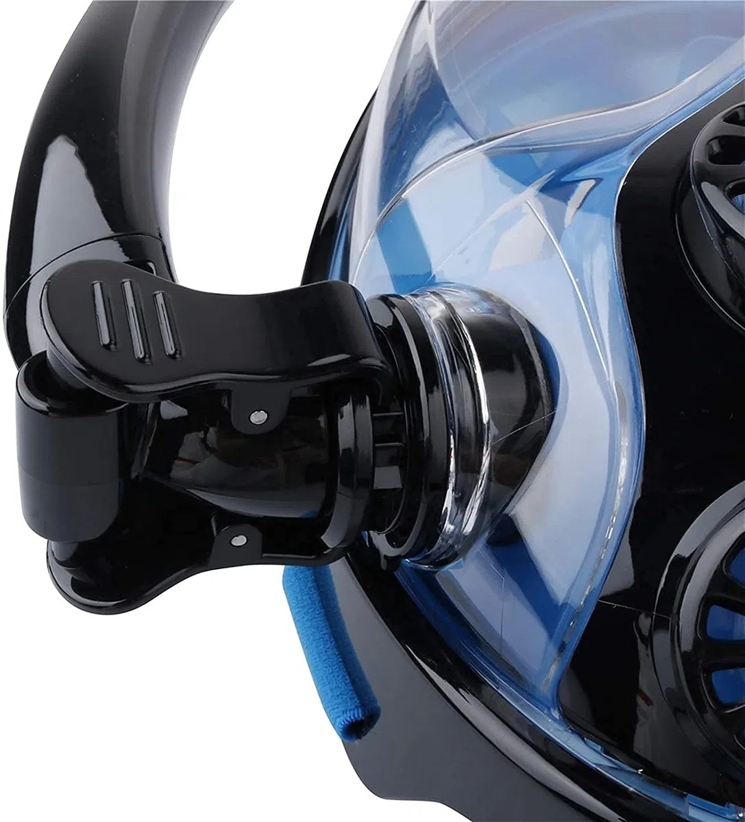 Maschere Subacquee Integrali per Lo Snorkeling, Maschere da Snorkeling, Attrezzature Anti-Appannamento E Anti-Perdita, Attrezzatura Professionale per Adulti E Bambini.（Black-S）