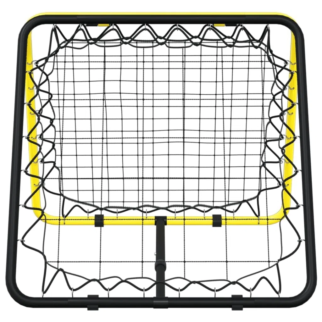 Parete di rimbalzo per calcio, su entrambi i lati, regolabile, giallo/nero, telaio in acciaio per allenamento, tiro e coordinazione
