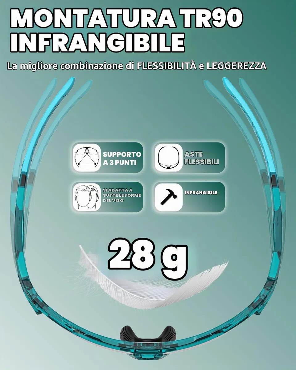 VICTGOAL Occhiali da Ciclismo Fotocromatici da Corsa per Uomini e Donne, Occhiali da Sole da Ciclismo con Telaio TR90 e Protezione UV Occhiali Sportivi per la Corsa in Bicicletta