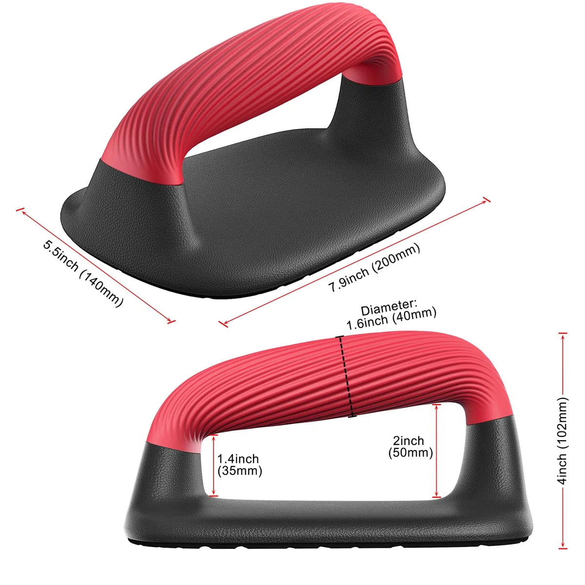Kipika Barre per flessioni, supporti per flessioni, maniglie in plastica morbida antiscivolo, cuscinetto inferiore antiscivolo, attrezzatura per allenamento della forza, perfette per esercizi a