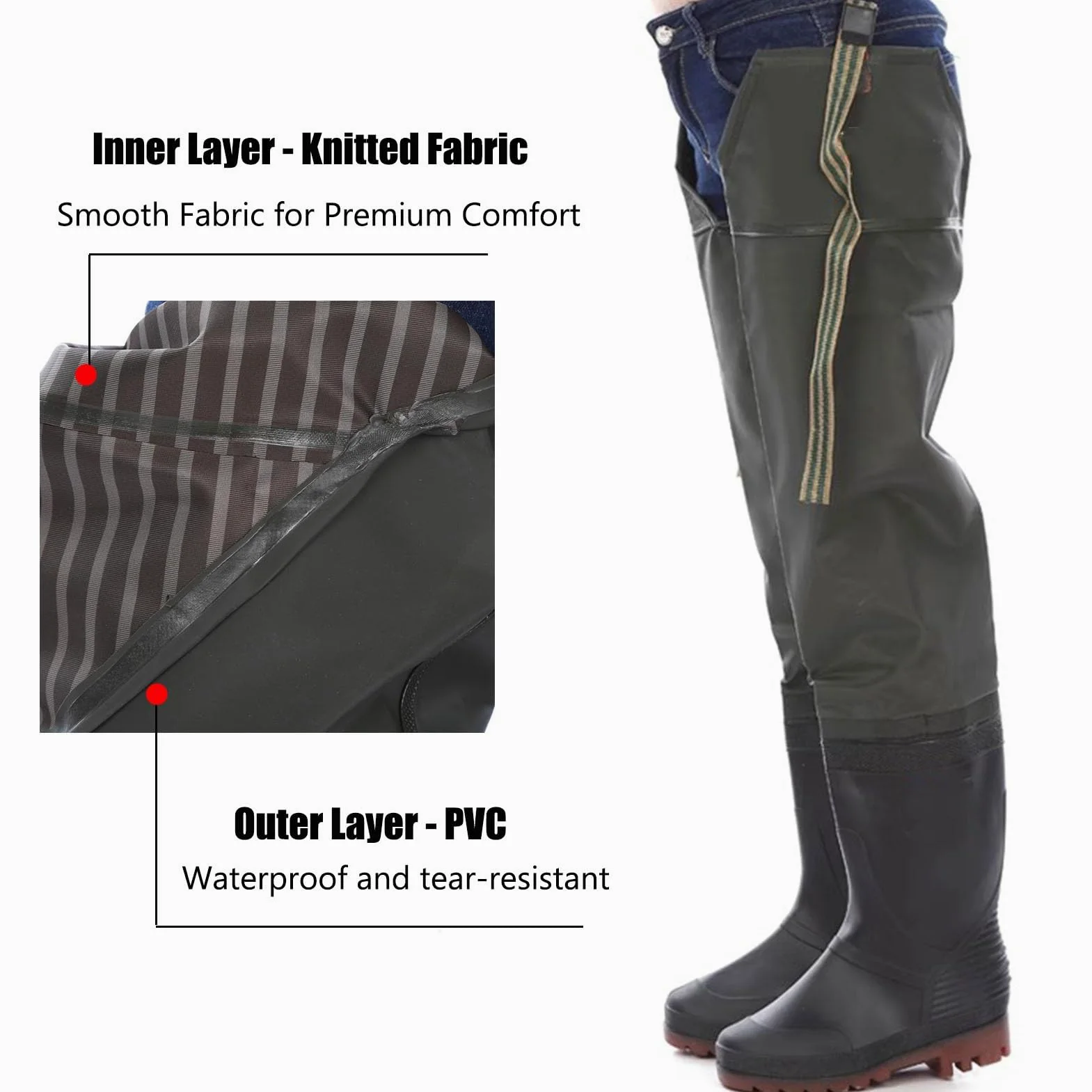 Trampolieri da Pesca | Trampolieri da pesca, Trampolieri for uomo e donna Pesca in PVC Verde Taglie 5.5-9(8)