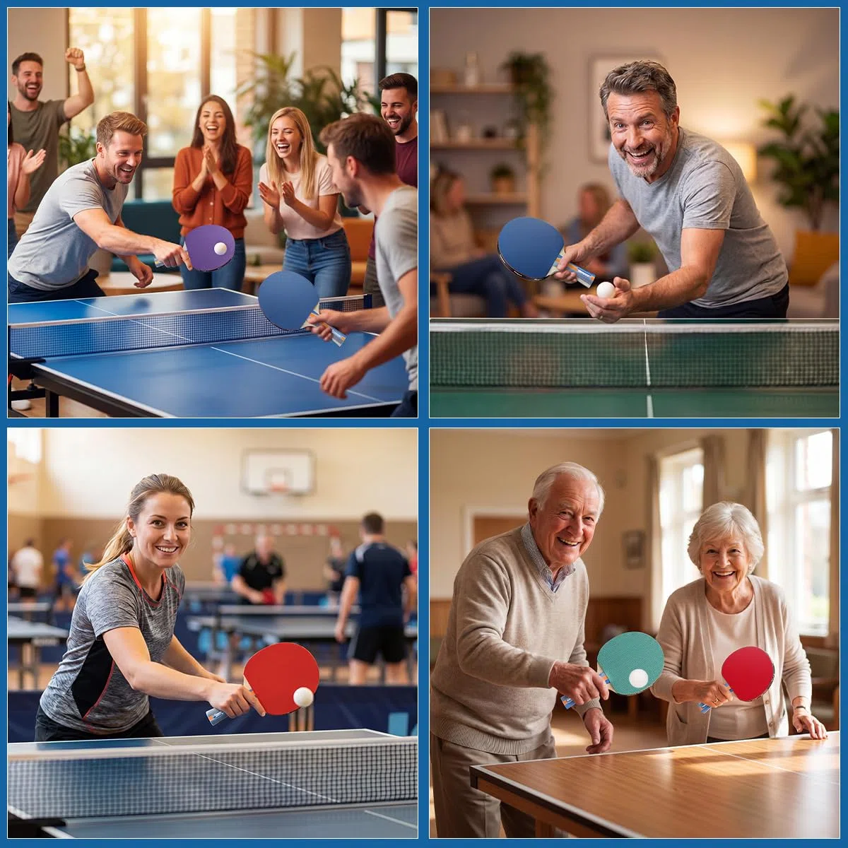 Set da ping pong con 4 pagaie, 1 rete retrattile, 8 palline, 1 borsa per il trasporto | Set di pipistrelli da ping pong per allenatori adulti famiglie indoor outdoor