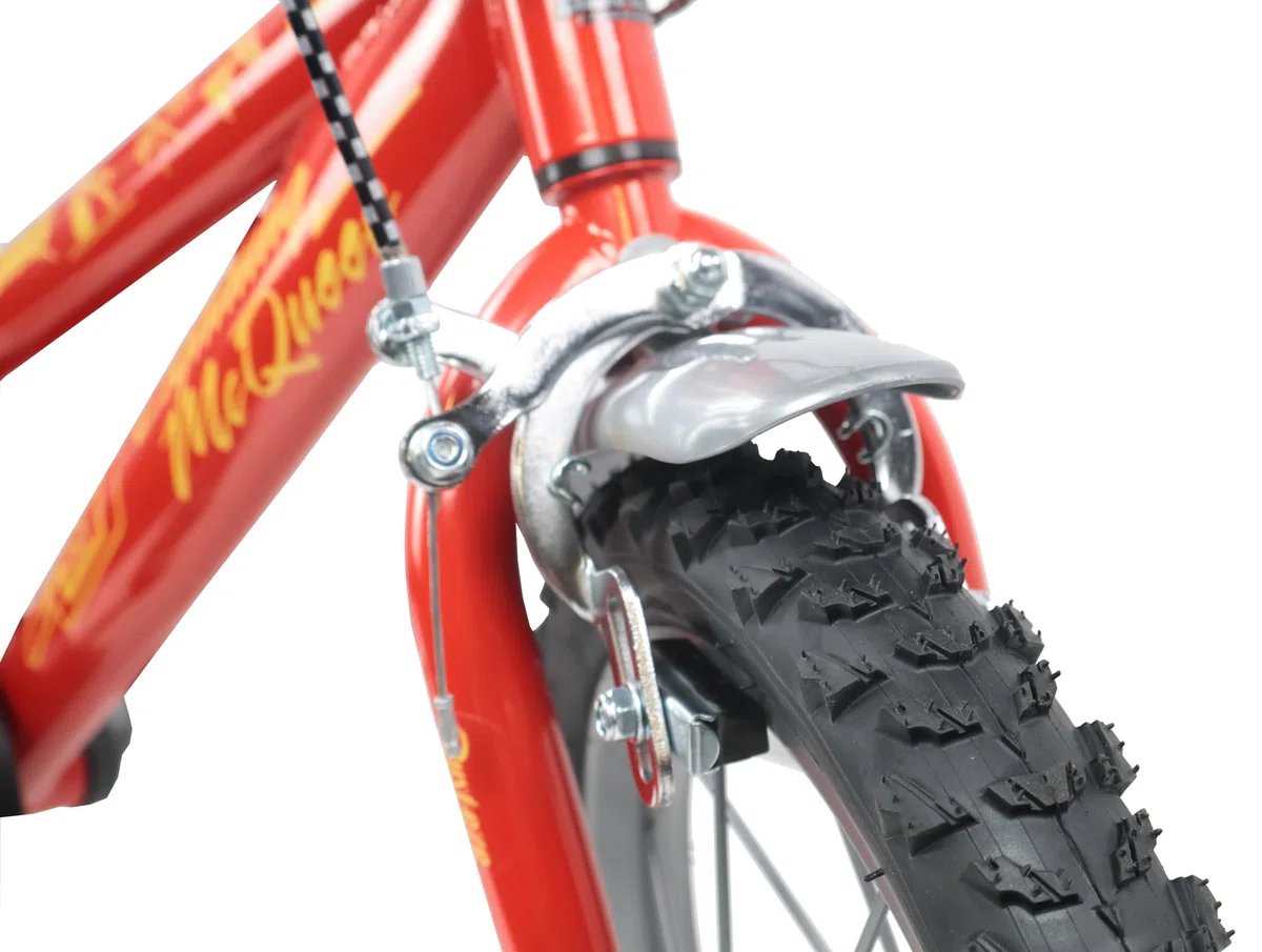 Denver Bike Bicicletta Bambino 14 Pollici Licensed Cars, 3-5 Anni, Rotelle Removibili, Freni Caliper Anteriore/Posteriore, Telaio Acciaio, Ruote Gonfiabili, Borraccia e Scudo