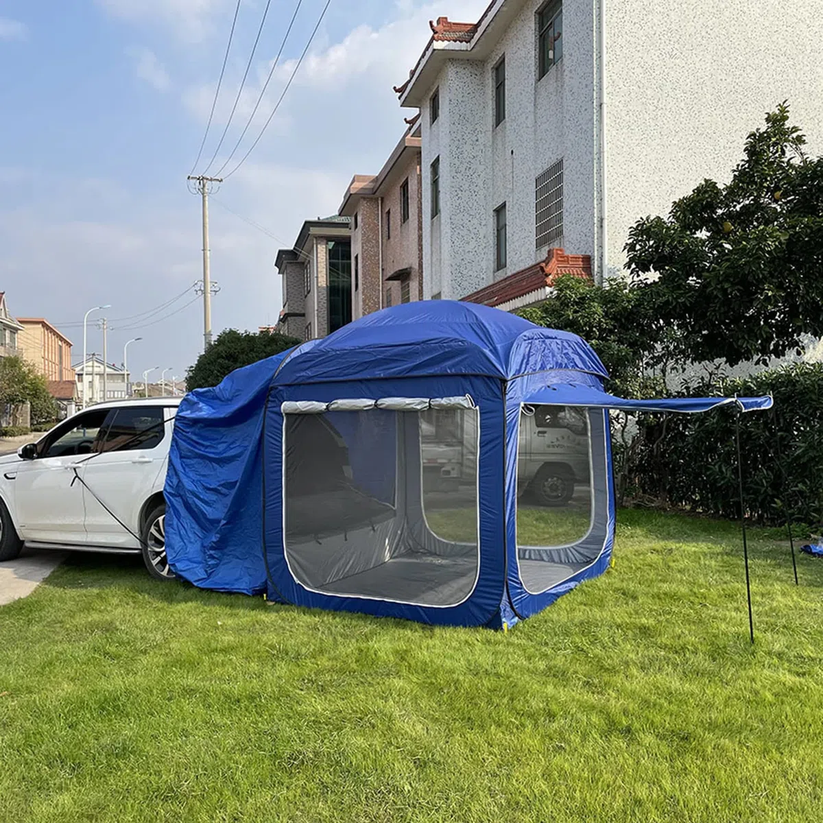 Tenda da campeggio per auto da campeggio, tenda posteriore pop-up per camper, tenda universale per camion collegata al veicolo, tenda da campeggio multiuso