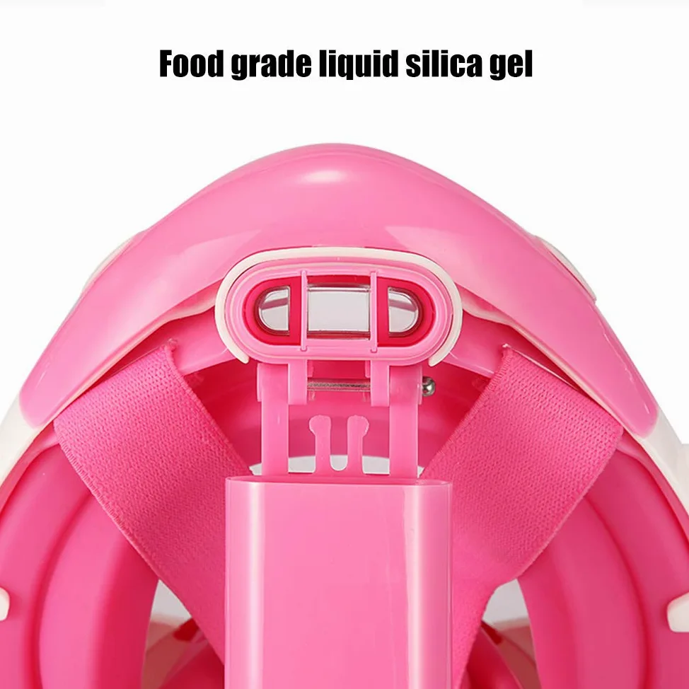 Maschera da Snorkeling Integrale per Bambini, Maschera per Vista Panoramica a 180 Gradi con Dry Top per Respirazione Subacquea, in Silicone Liquido per Uso Alimentare