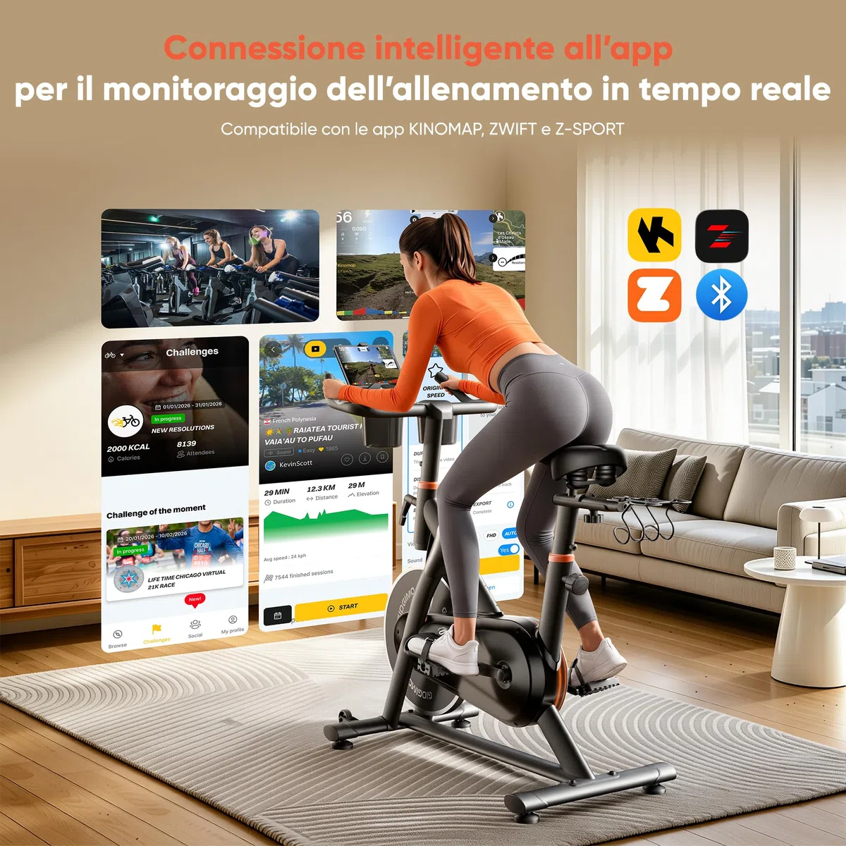 GIDGIMO Cyclette da Casa 2026 con Resistenza Magnetica Regolabile 100 Livelli, Spinning Bike Silenziosa con Schermo LCD, Sedile Traspirante, Sensore di Frequenza Cardiaca, Capacità Massima 150KG