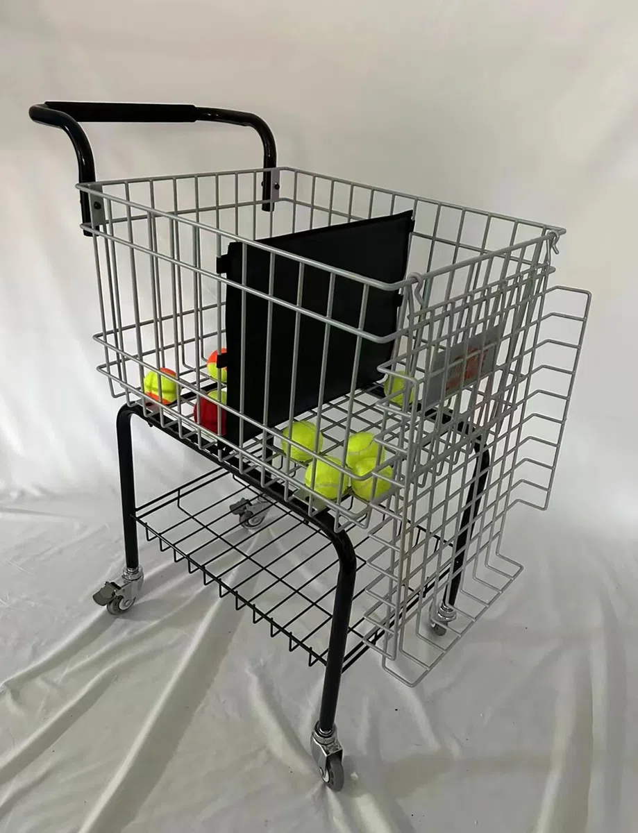 Carrello da tennis con ruote, cestino portatile per raccogliere le palline, contiene 350 palline, ideale per allenatori e giocatori, leggero e facile da trasportare