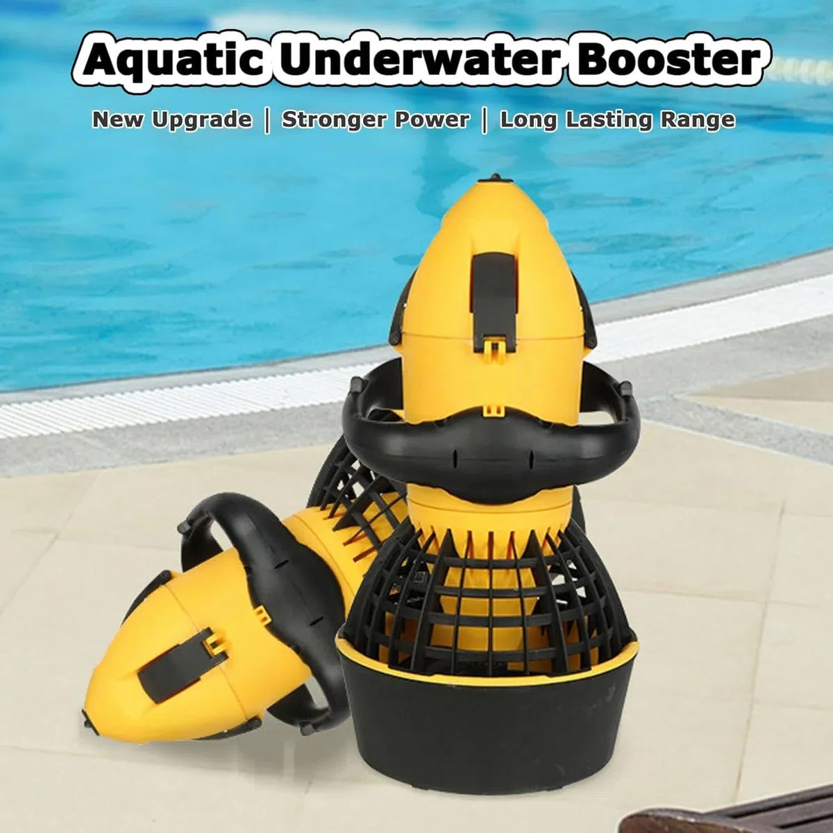 Booster per Piscina Subacquea, Scooter Marino subacqueo, Booster per Nuoto subacqueo da 500W,Booster per Scooter subacqueo per Piscina per Sport Acquatici,Immersioni,Snorkeling,Yellow
