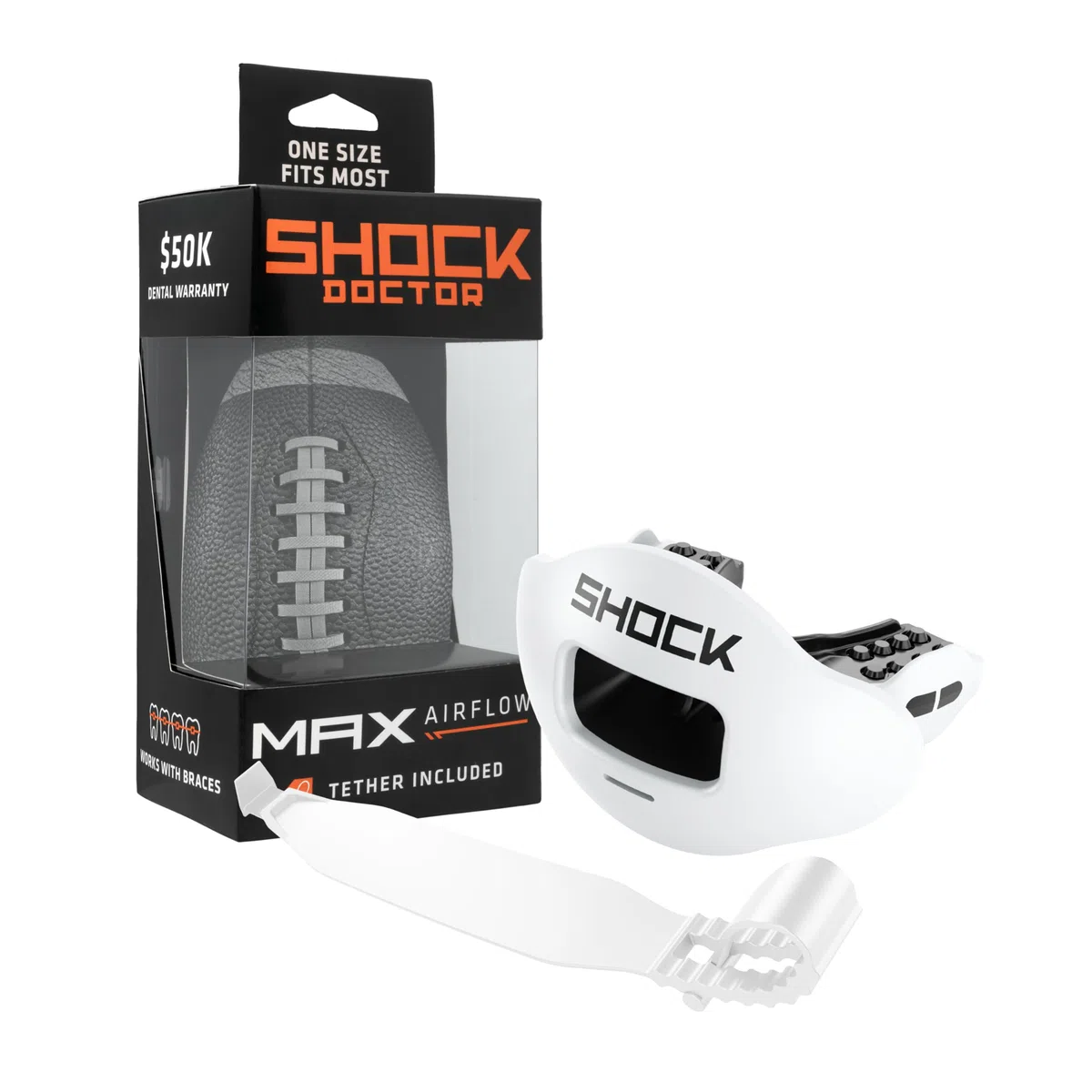 Shock Doctor 3500 Max Airflow 2.0 Lip Guard, Bianco, Taglia Unica