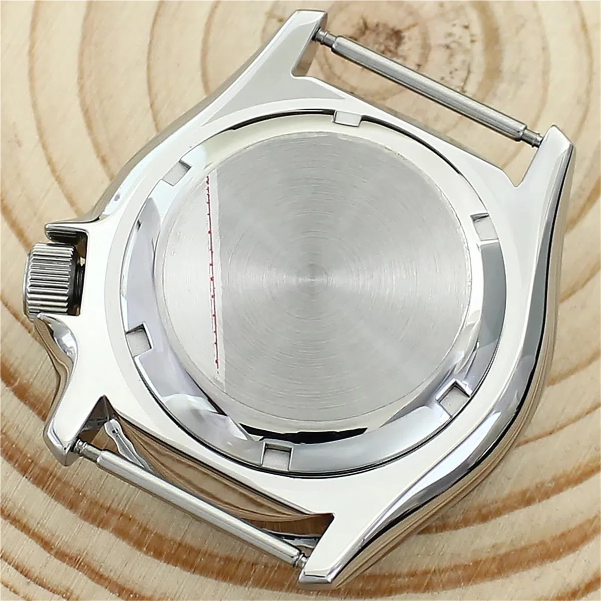 Cassa for orologio automatico argentata, parti di ricambio, cassa in vetro zaffiro adatta for Seiko NH35 NH36 4R36 SKX007SKX013 120 clic Cassa dell'orologio