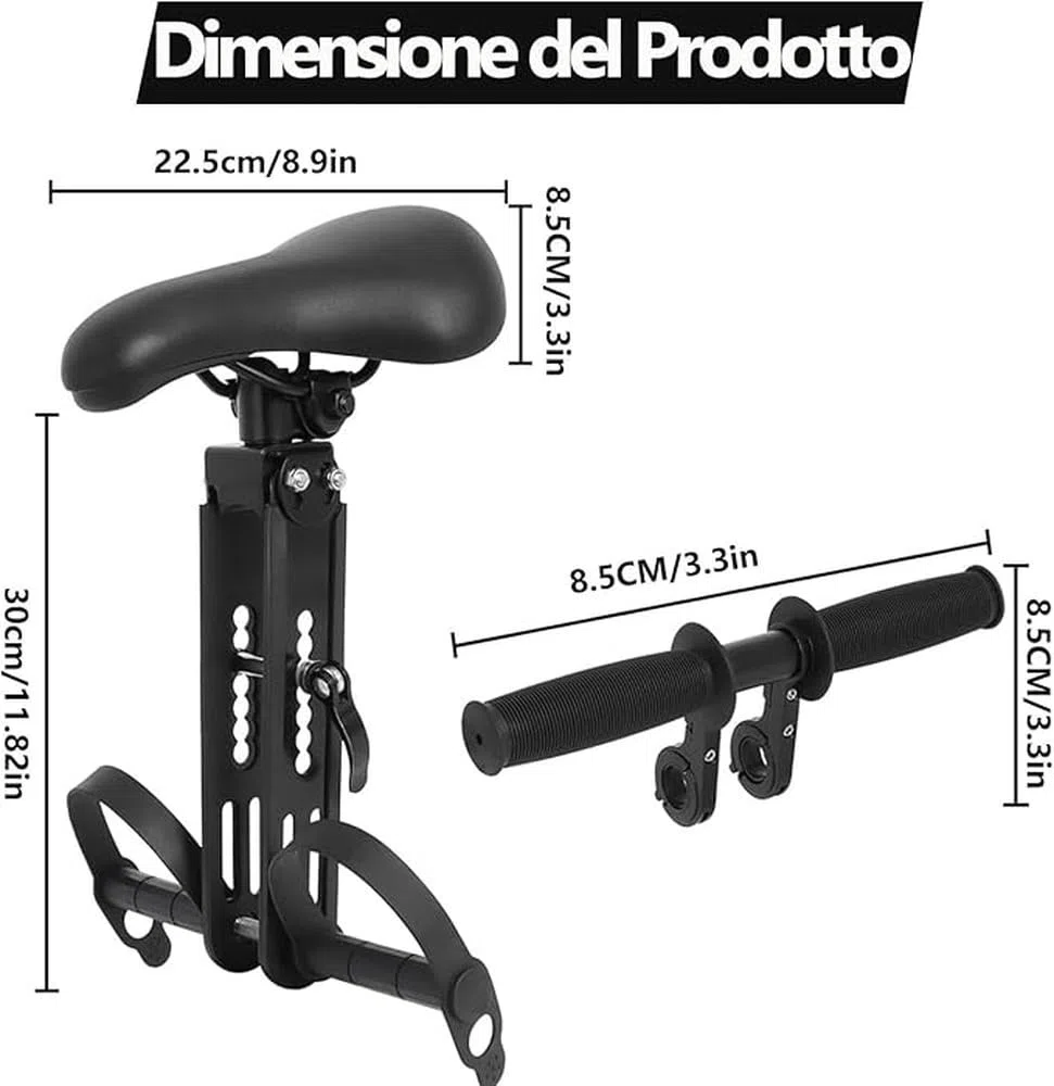 Seggiolino per Bici da Corsa per Bambini ampiamente Compatibile | sicuro per bambini dai 2 ai 7 , può essere adattato. Asiento Para Bicicleta Para Niños Seggiolino per bici per