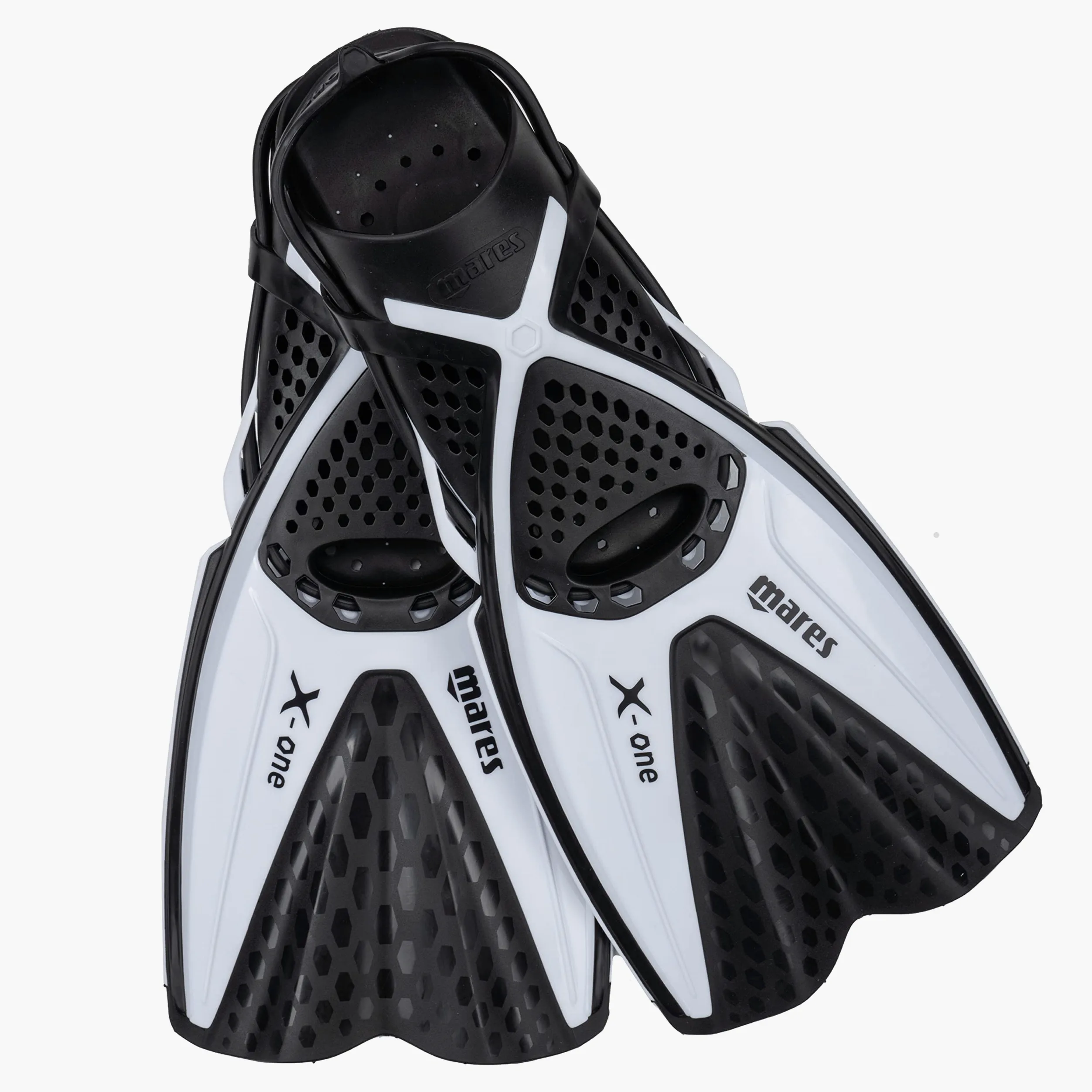 Mares X-One - Pinne snorkeling corte e leggere, scarpetta aperta forata, tecnologia Channel Thrust, ideali per viaggi e immersioni tropicali