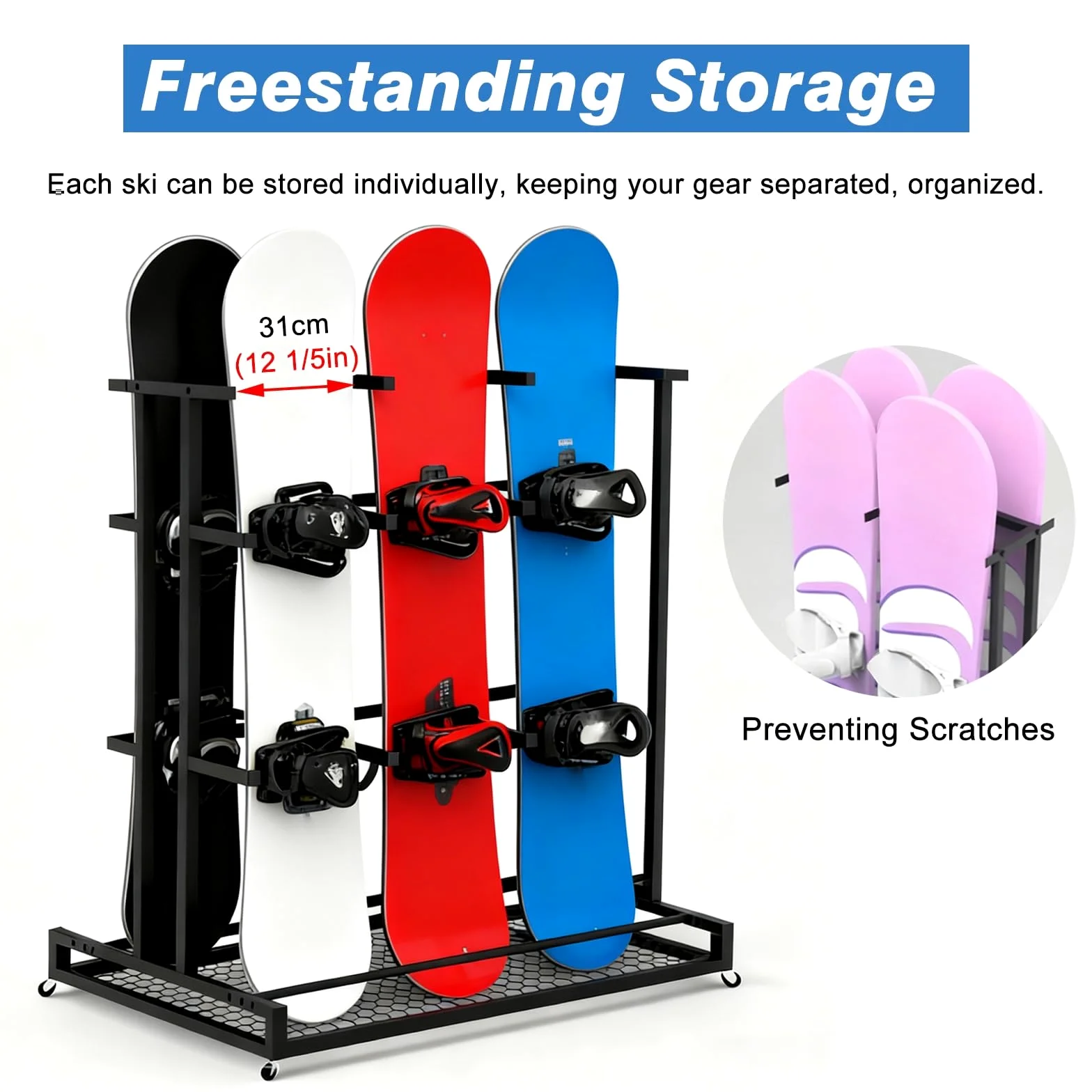 Supporto per Snowboard, Attrezzatura da Sci Espositore per Negozio/Capannone/Condominio, Supporto per Snowboard E Attrezzatura Sportiva