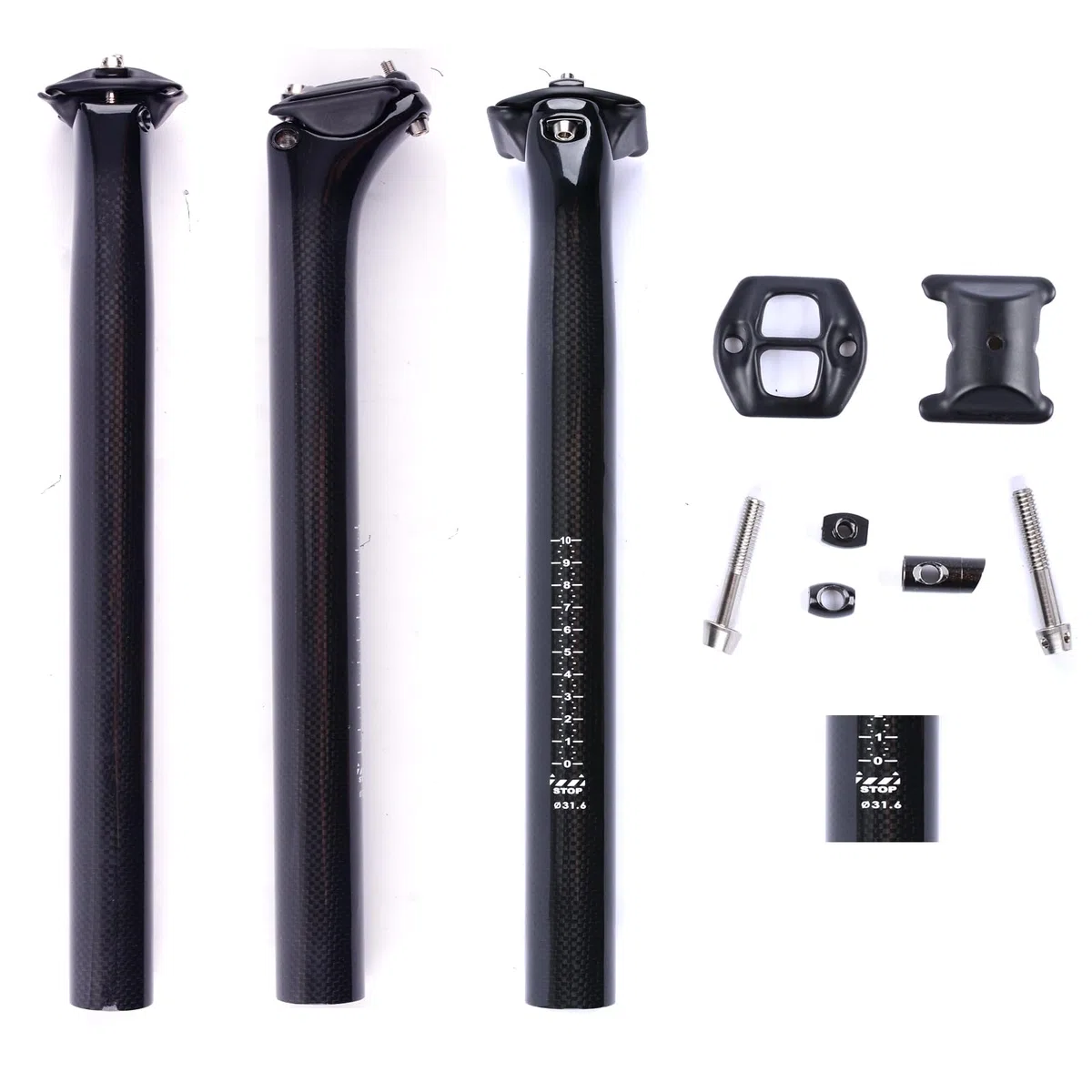 3k Fibra di Carbonio Lucida 27.2/31.6mm*350/400mm Reggisella per Bici da Ciclismo Mountain / Road Bike BMX