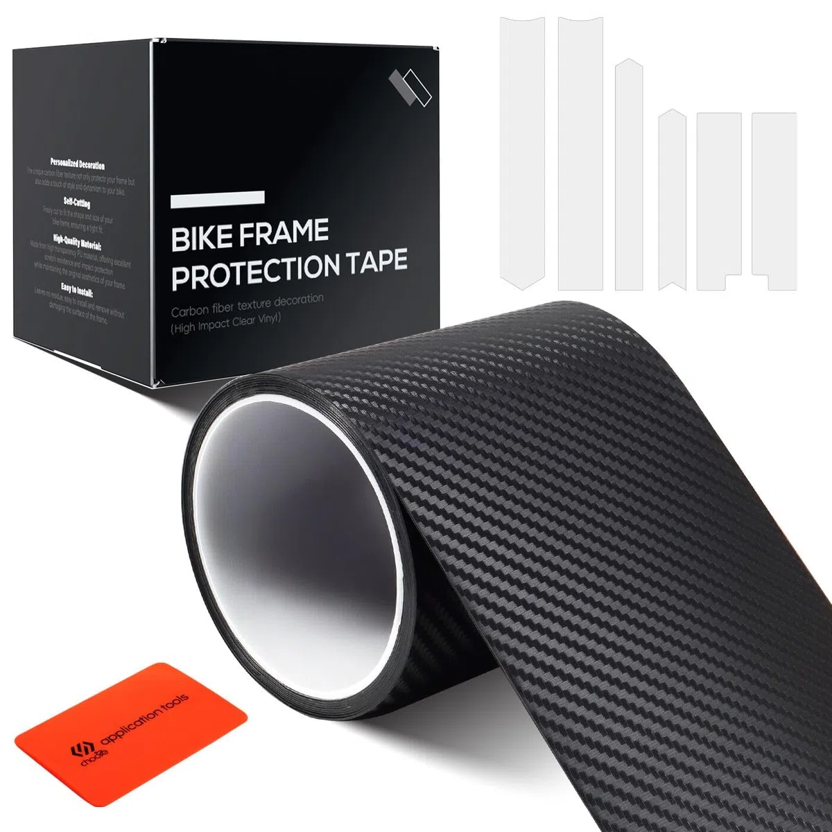 Protezione telaio bicicletta/MTB,Pellicola protettiva per bicicletta,Auto,Automobile,Motociclo,Elettrico,ebike,BMX,Enduro,Strada,Adesivi Protezione Telaio,Carbonio Traslucido.
