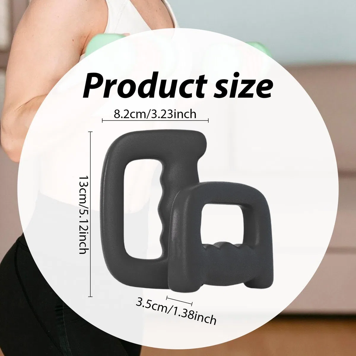 2 Pezzi Manubri Fitness Portatili Design Sagomata Realizzati in Ghisa Nonslip Ideali per Allenamento Braccia Schiena Spalle Curl Utilizzabili I, Nero 1.5 Kg