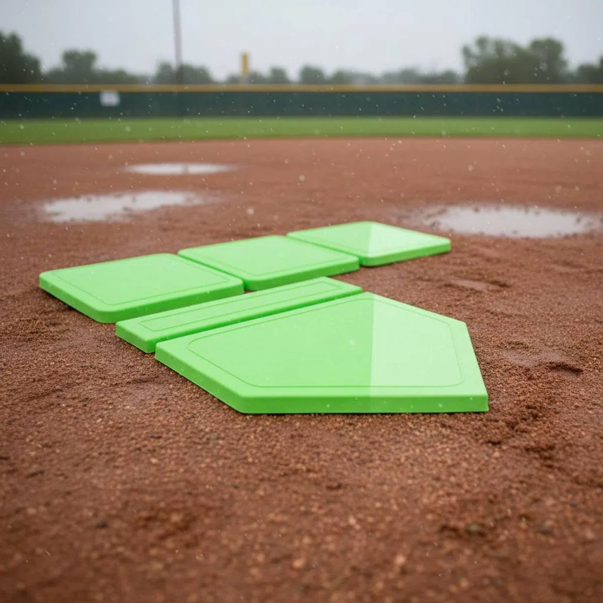 Qianly 5 Pezzi Set Casa Base Impermeabile Set di Baseball Portatile Attrezzatura Sportiva per Allenatori, Principianti, Allenamento, Giardino