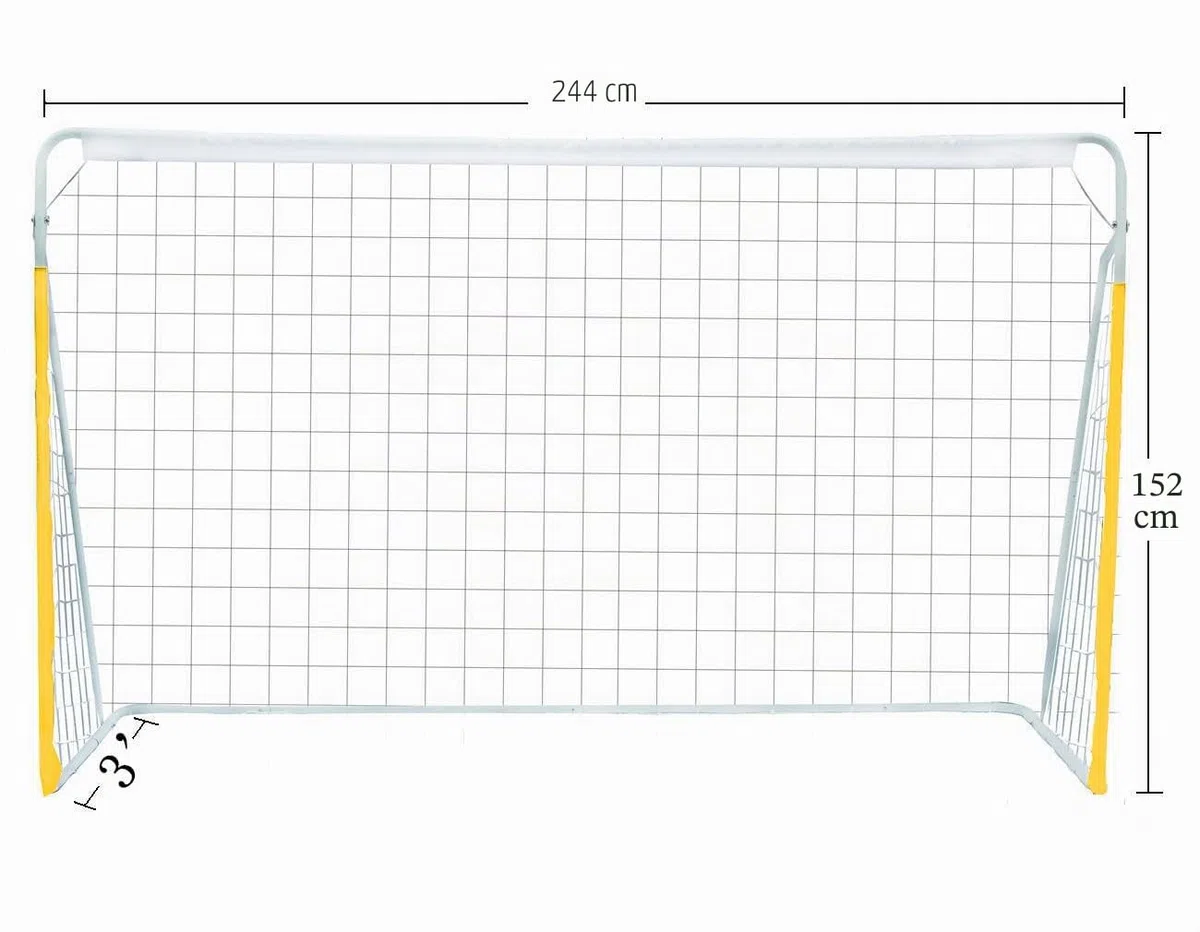 Porta da calcio portatile da 2,4 m in acciaio, per attività all'aperto, giardino, allenamento, con rete da calcio antimuffa e borsa nera per il trasporto, 240 cm