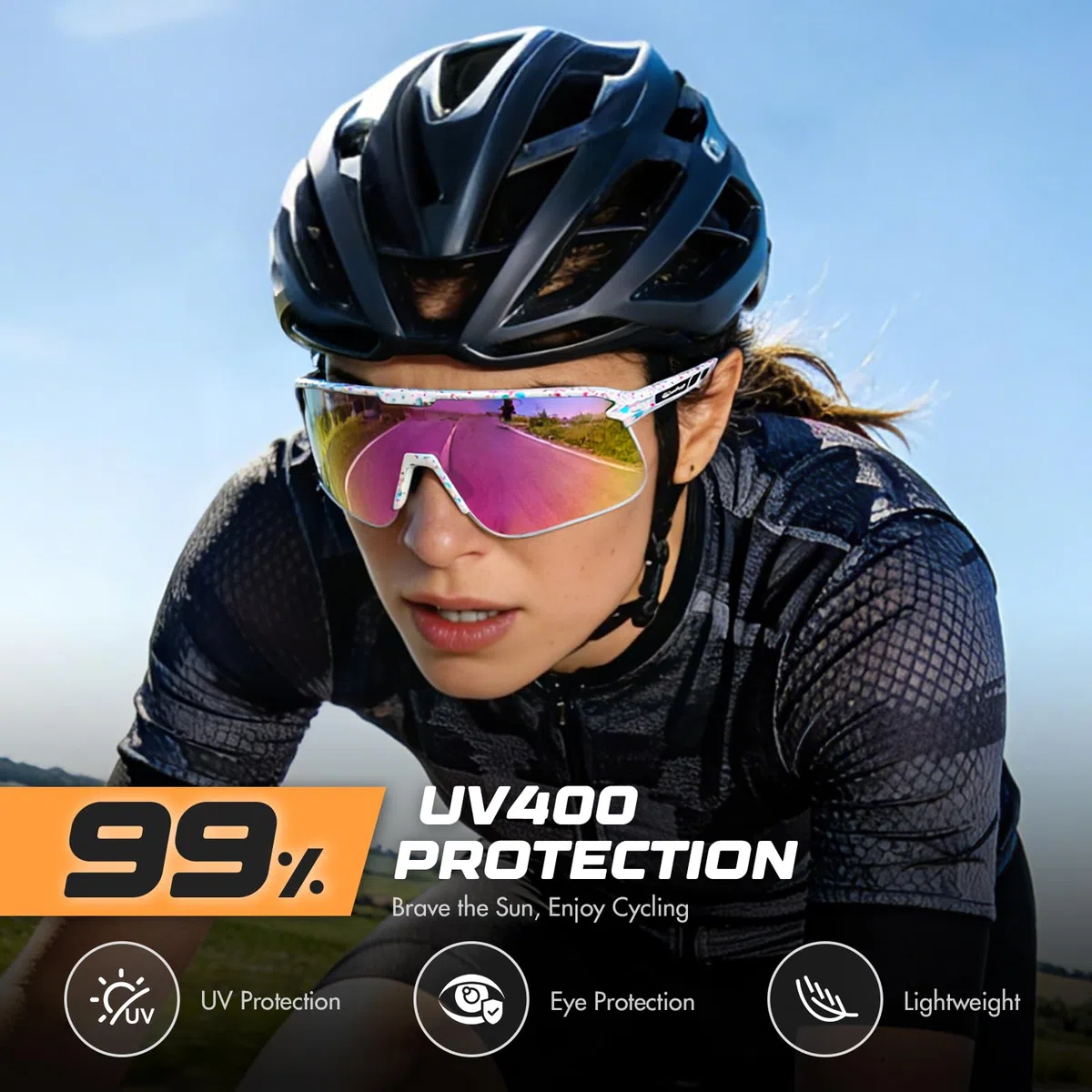 BangLong Occhiali da sole sportivi per uomo e donna, protezione UV400, TR90, per ciclismo, corsa, baseball, attività all'aperto