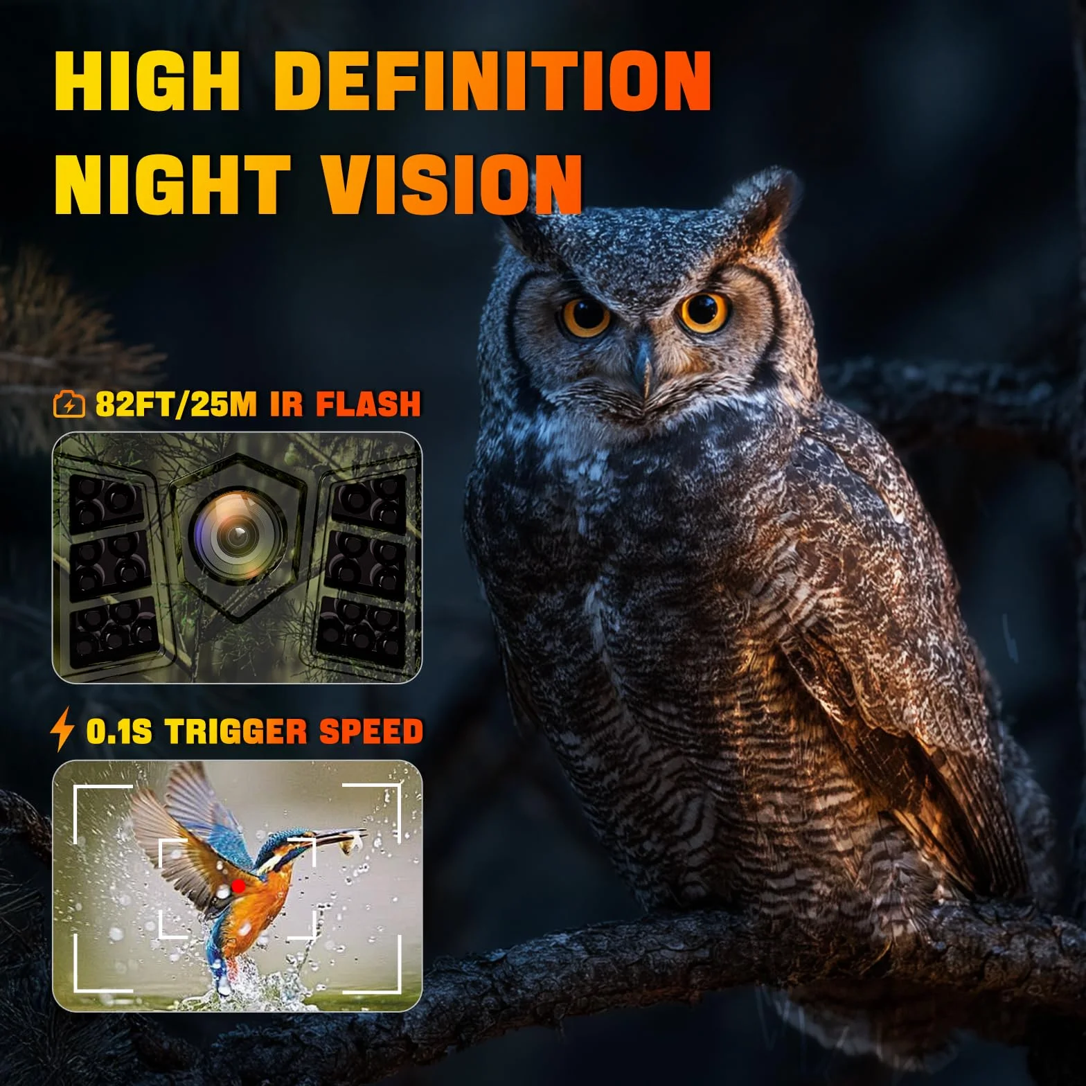 Fototrappola Solare 4K 60MP, Fototrappola WiFi Bluetooth con APP, Batteria Ricaricabile da 2600mAh Integrata IP66 Fotocamera con SD 32GB per sorveglianza della fauna selvatica