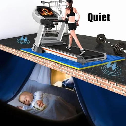 Tappetino in EVA ad alta densità per attrezzature da allenamento, riduzione del rumore e antivibrazioni, 8 piedini antiscivolo, perfetto per allenamenti in palestra a casa
