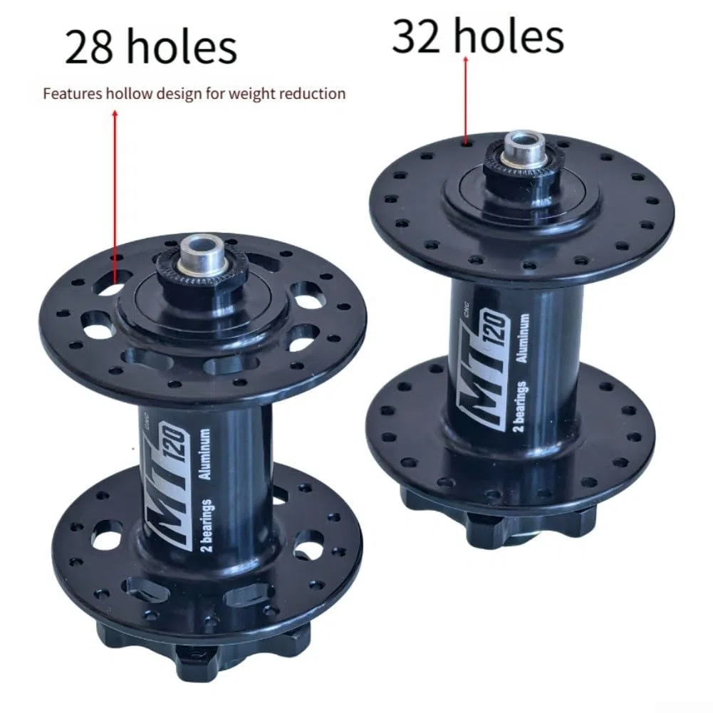 Set di cuscinetti per mozzi per bici per ruote a 28 fori e 32 fori con compatibilità cassetta 11/12 velocità e asse a sgancio rapido (mozzo posteriore a 32 fori)