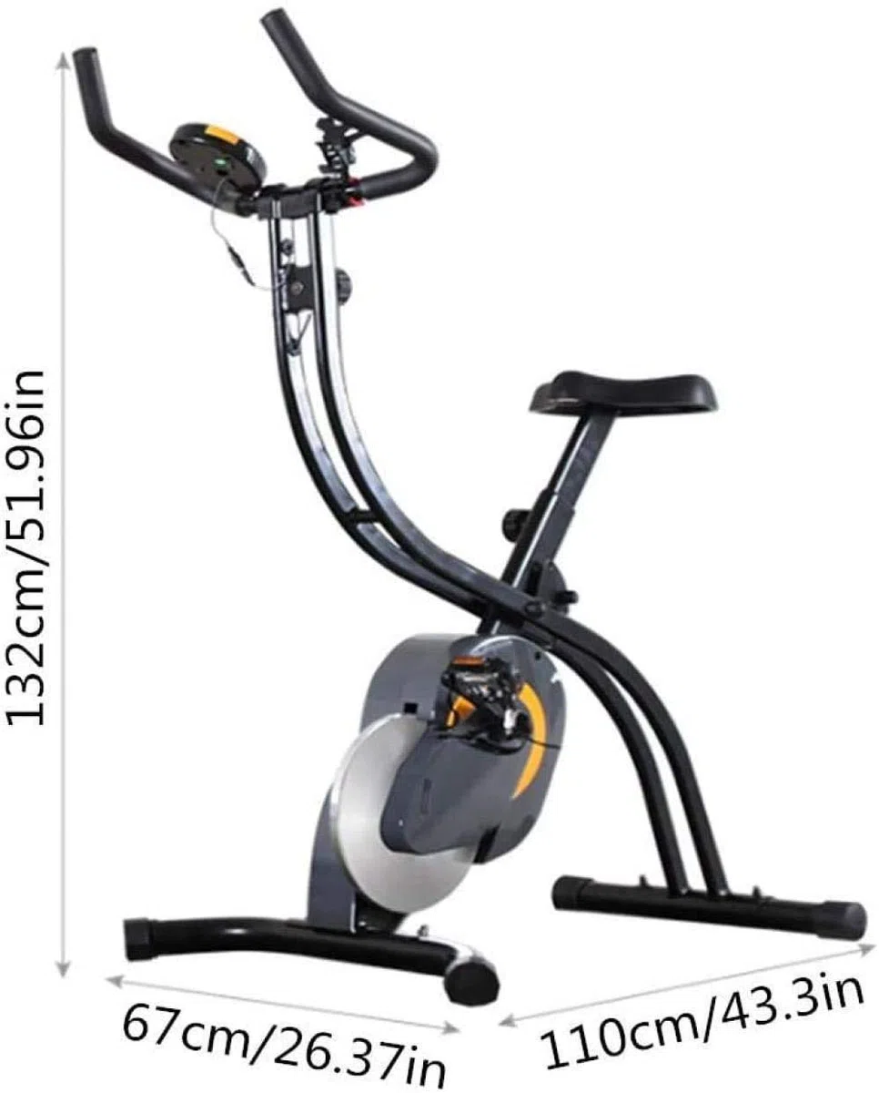 Cyclette da Ciclismo Indoor stazionaria con Display Digitale a LED e Test della frequenza cardiaca, Resistenza Regolabile, Tapis roulant Pieghevole