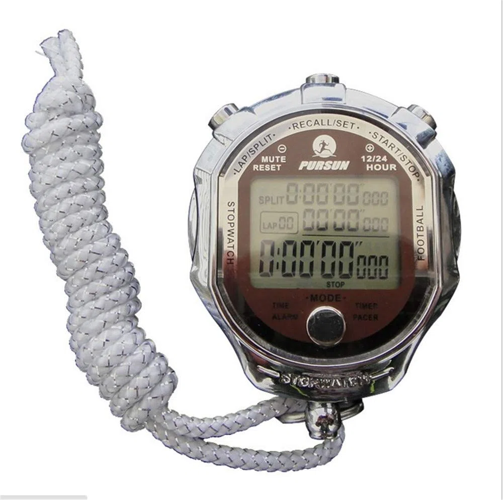 Cronometro sportivo, cronometro sportivo 1/1000 di secondo orologio da polso digitale sport conto alla rovescia timer sportivo elettronico orologio per sport all'aria aperta allenamento cronometro