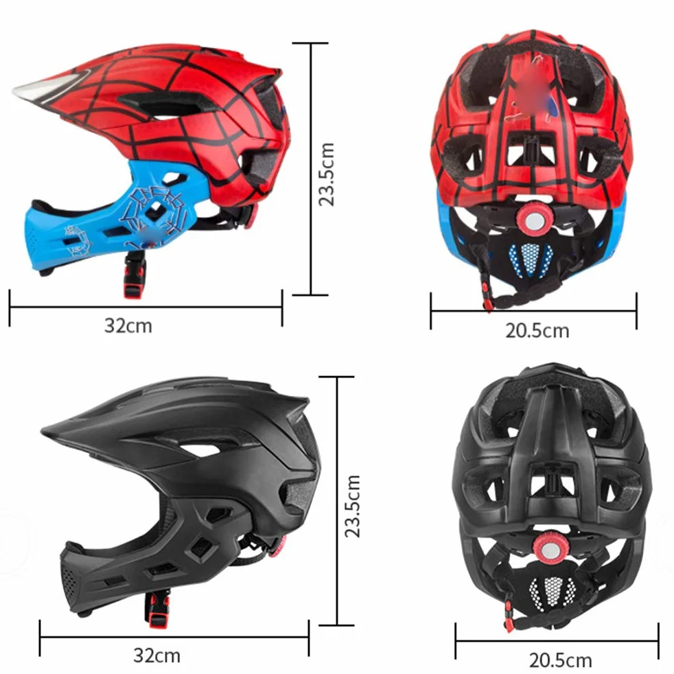 Caschi per bambini 2 in 1 Casco integrale da bici per bambini MTB Dirtbike Skateboard con protezione per il mento staccabile