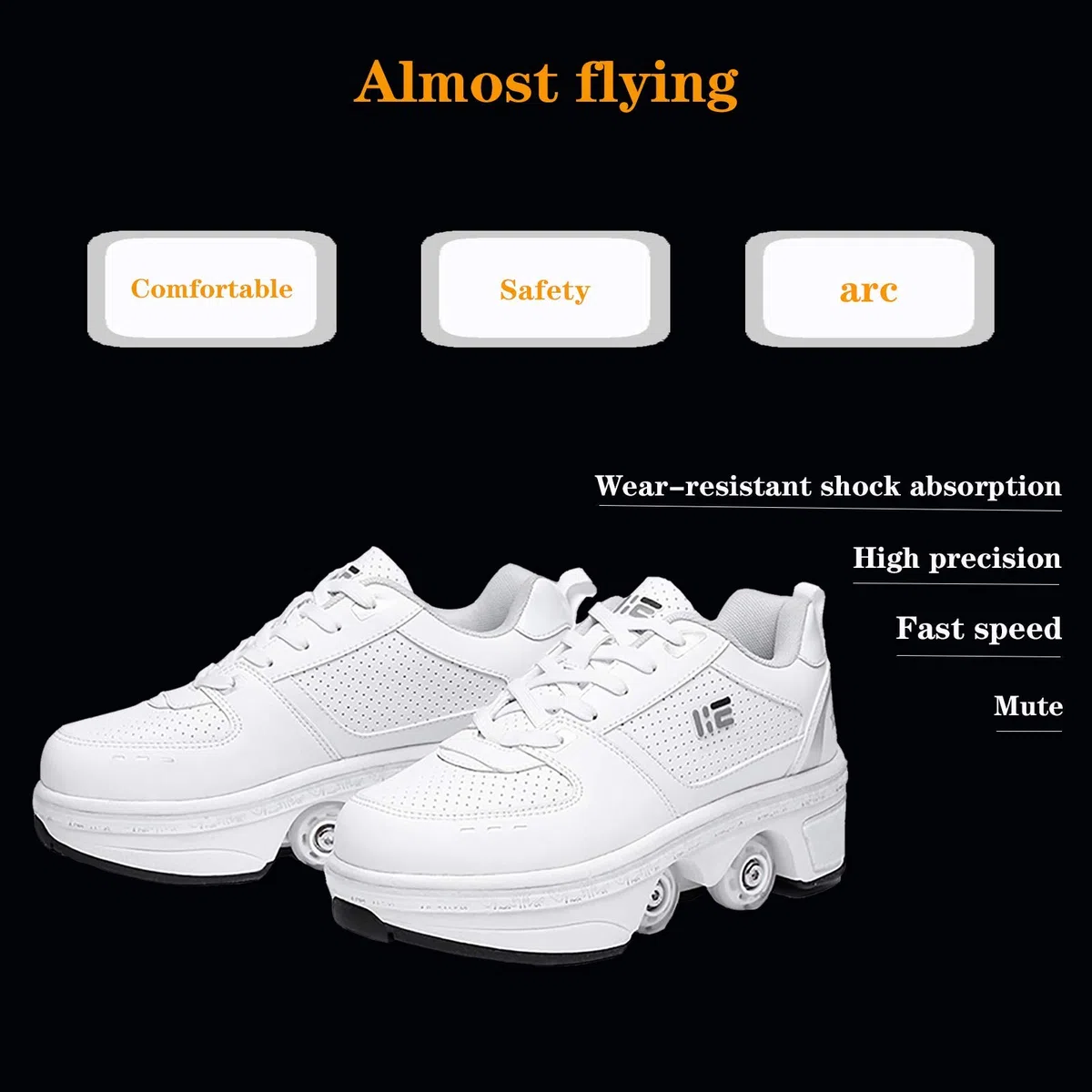 Patins A Roulettes Reglables,Rollers En Ligne pour Enfants,Quatre Roues Fille Chaussures À Roulettes, Deform Wheels Skates Kick Roller Shoe,Walking Skates,EUR36