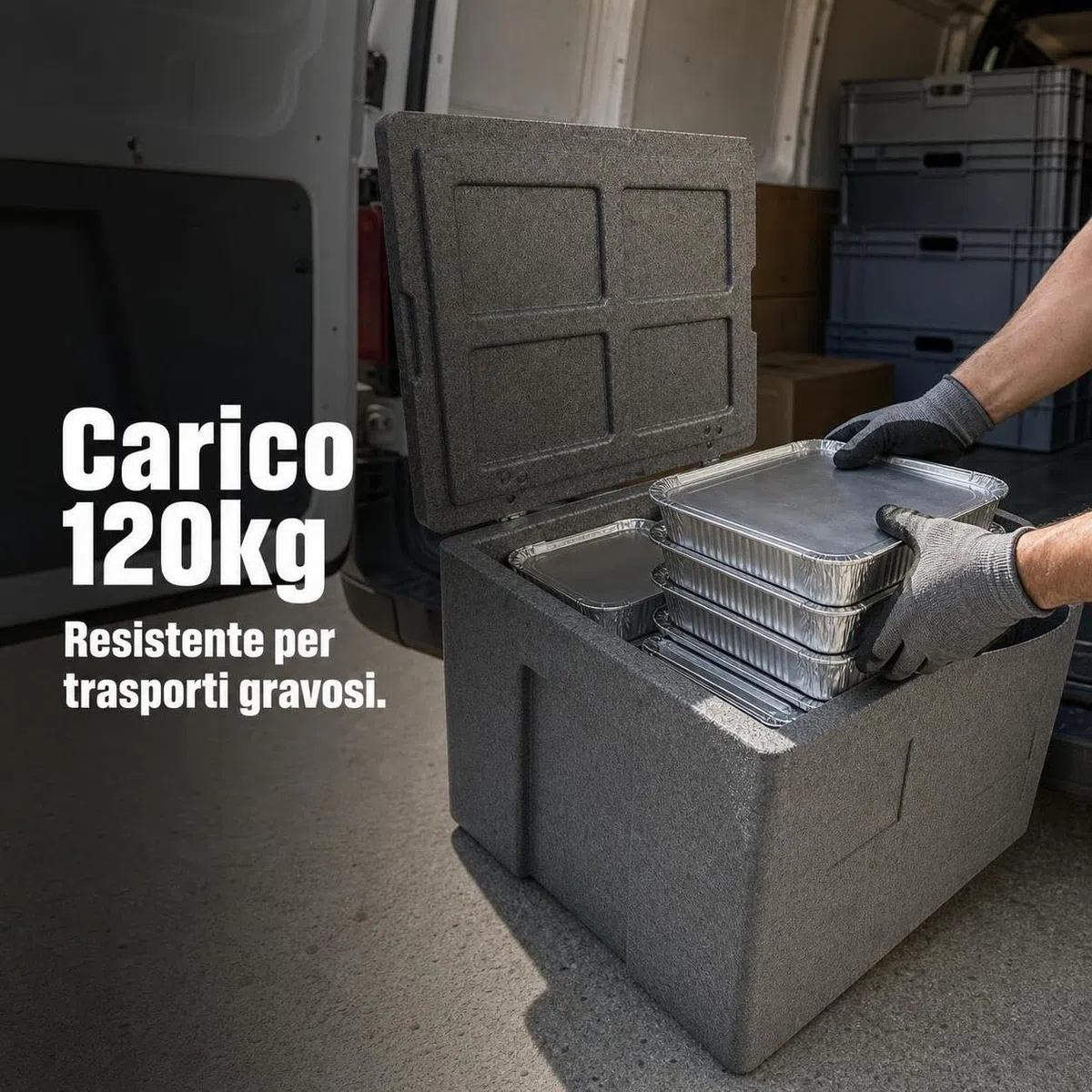 Contenitore Professionale per Trasporto Alimenti, Contenitore Isotermico Robusto per Trasporto Alimenti, uso domestico, Style 3