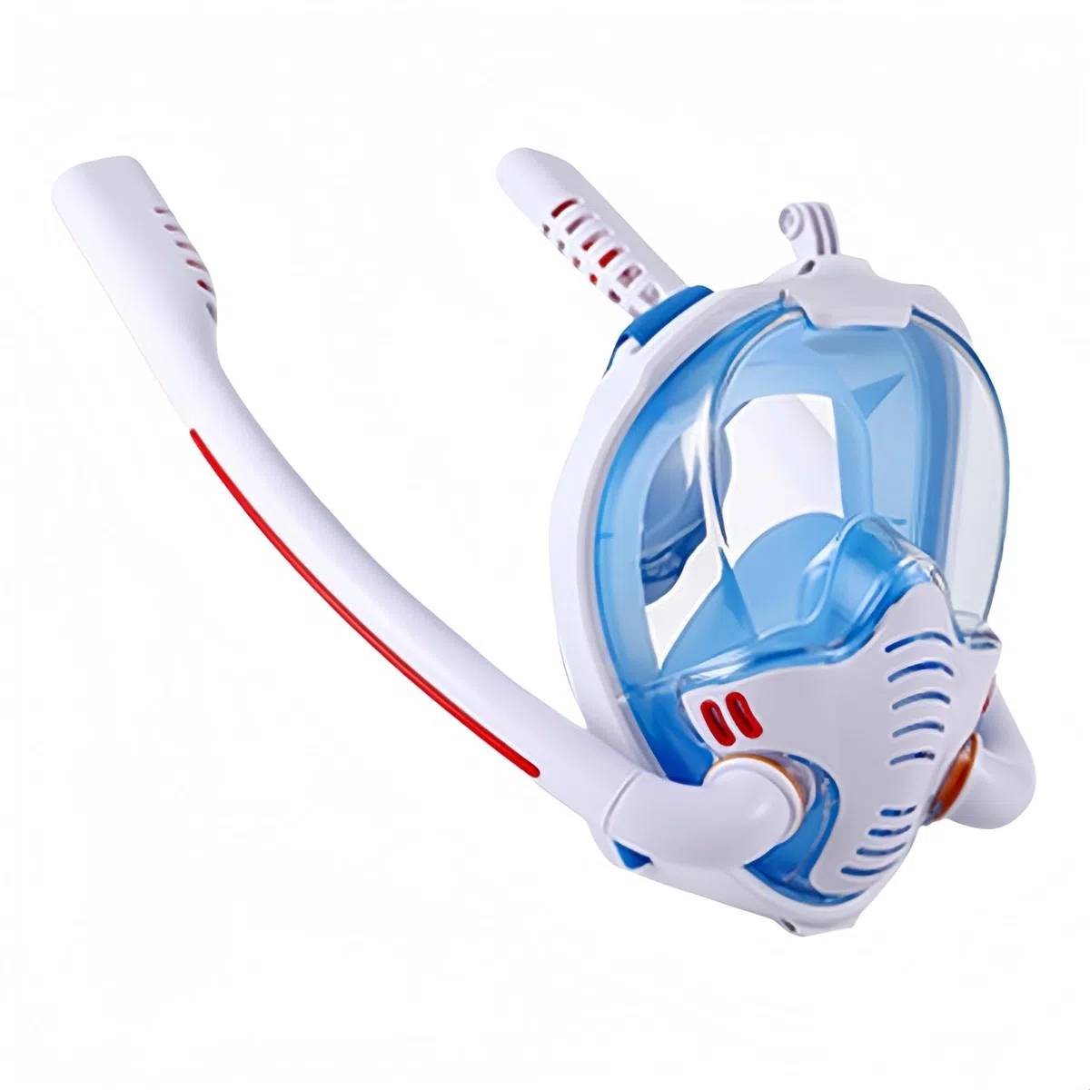 Maschera subacquea per adulti e bambini, maschera subacquea, maschera completa con boccaglio, set da snorkeling per adulti (stile K3 per adulti (bianco e blu, S/M)
