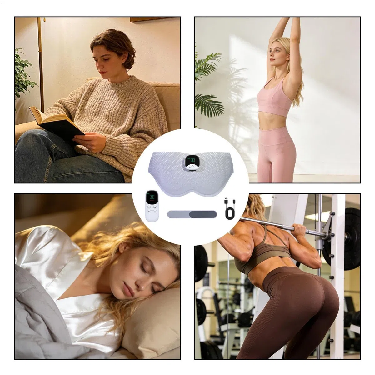 Stimolatore Muscolare dei Glutei Cintura Elettronica Sollevatrice Con 10 | Allenatore EMS per Fianchi, Glutei e Natiche per Interno/Esterno, Palestra, Casa, Workout, Fitness Post Parto