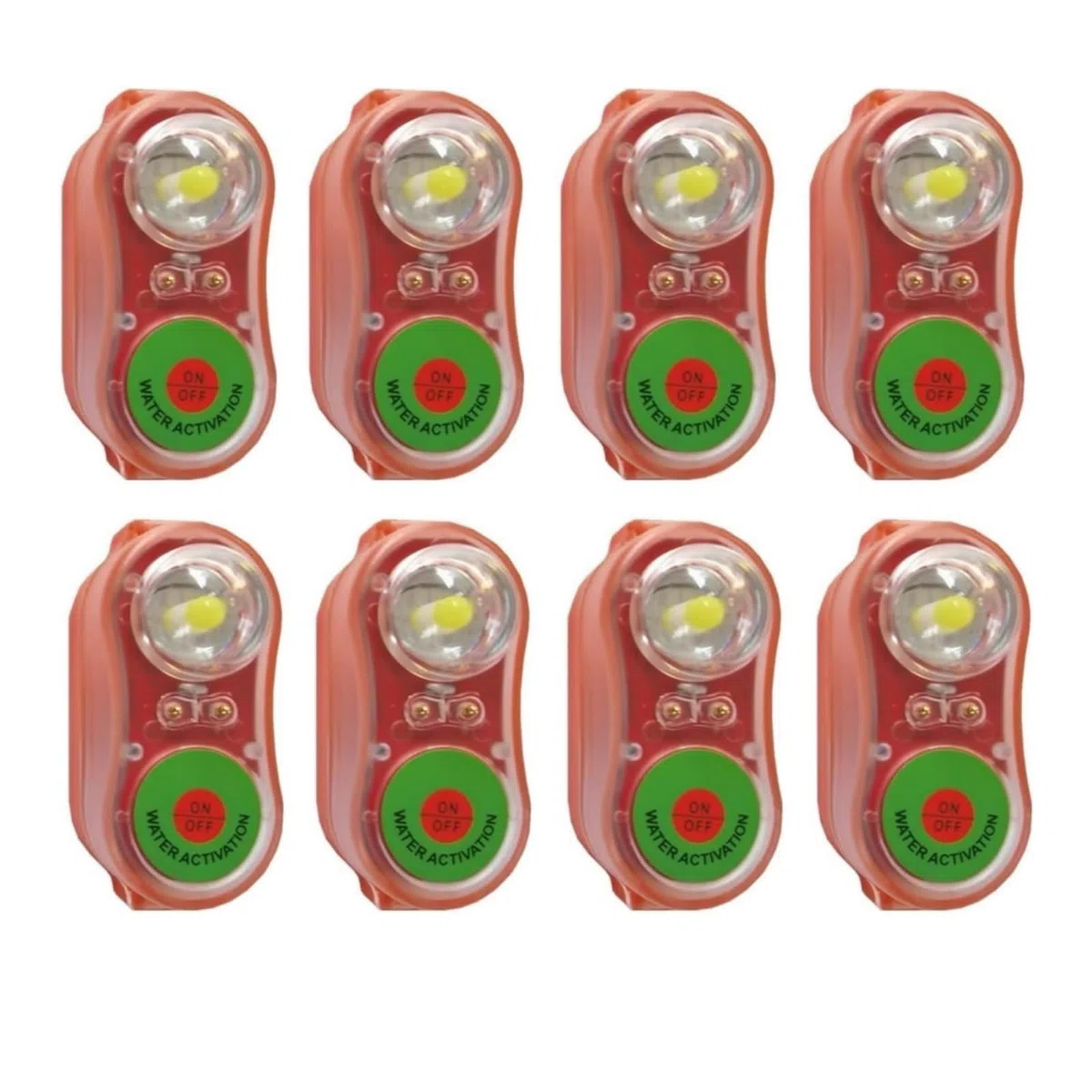 Generico Luci Giubbotto Salvataggio a LED con Attivazione ad Acqua - Set da 8 Pezzi - Rosse e Verdi per Emergenza in Mare per Sopravvivenza in Acqua di Luci Salvagente