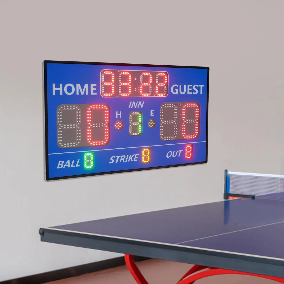Tabellone segnapunti per giochi di baseball, LED tabellone segnapunti con telecomando per tavolo sportivo e parete, 0-99 punti, 5 livelli di luminosità per allenamento giochi ricreativi