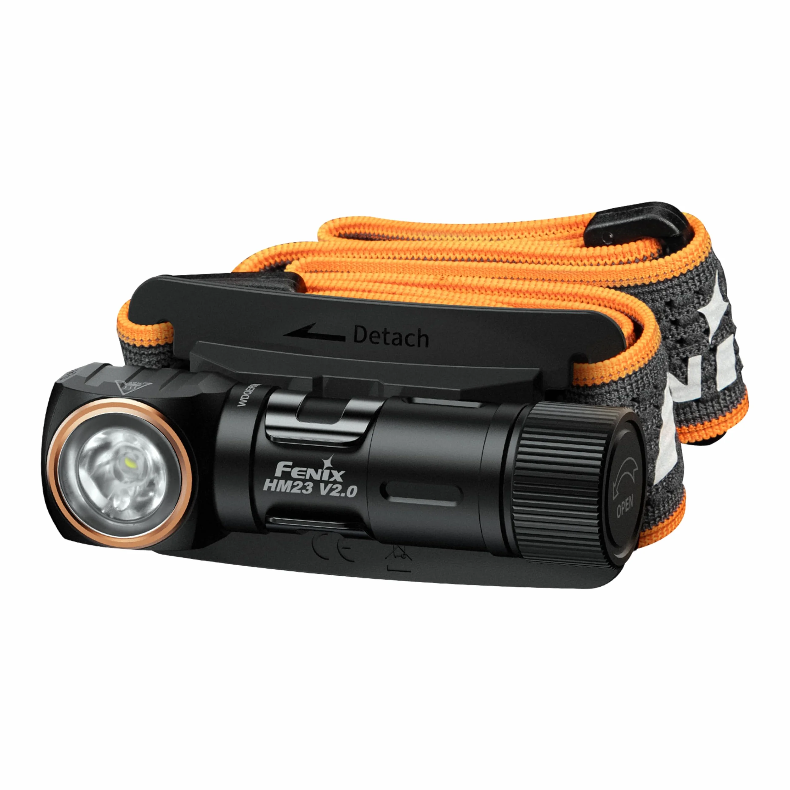 fenix HM23 V2.0, torcia da testa multifunzione compatta e leggera/torcia ad angolo retto | 300 lumen | 88 m | 100 ore max | Alimentazione a batteria AA | Tappo posteriore magnetico | Inclinazione