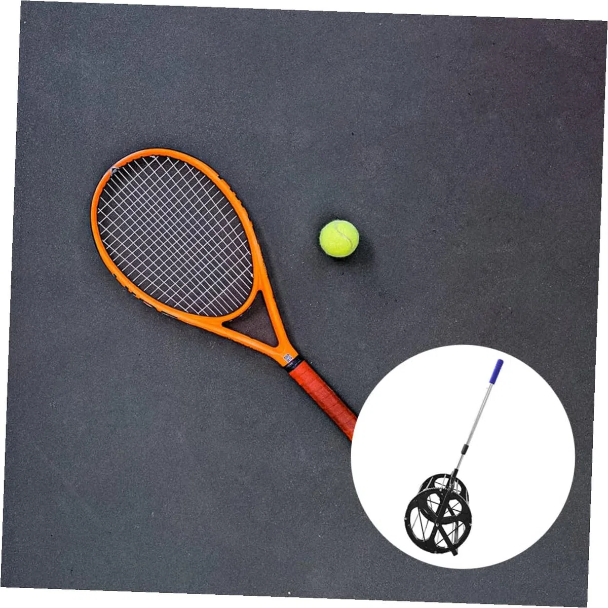 Raccoglipalle da Tennis Regolabile, capacità 55 Palline, Raccolta | Nailon e Metallo, Rotelle Fluide, Leggero e Portatile, per Tornei e Allenamento