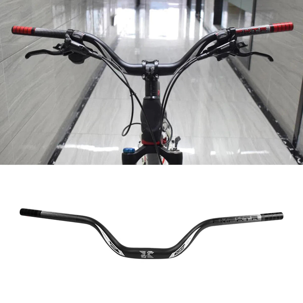 Perfeclan Riser per Manubrio MTB da 31,8 mm, Manubrio in Lega di Alluminio Mountain Road DH Manubrio per Bicicletta Riser per Bicicletta Manubrio Extra Lungo
