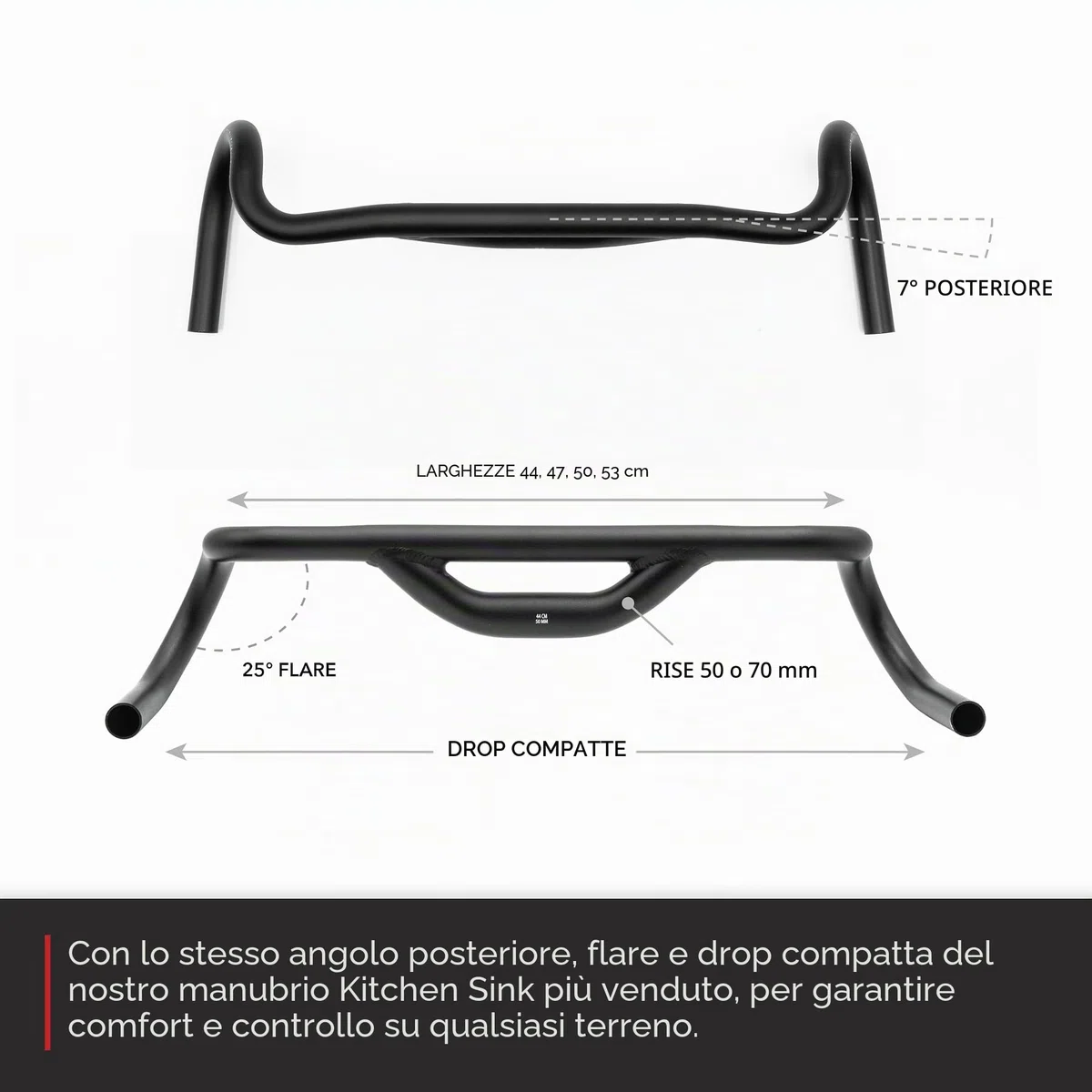 REDSHIFT Top Shelf Handlebar - 44cm Width, 70mm Rise