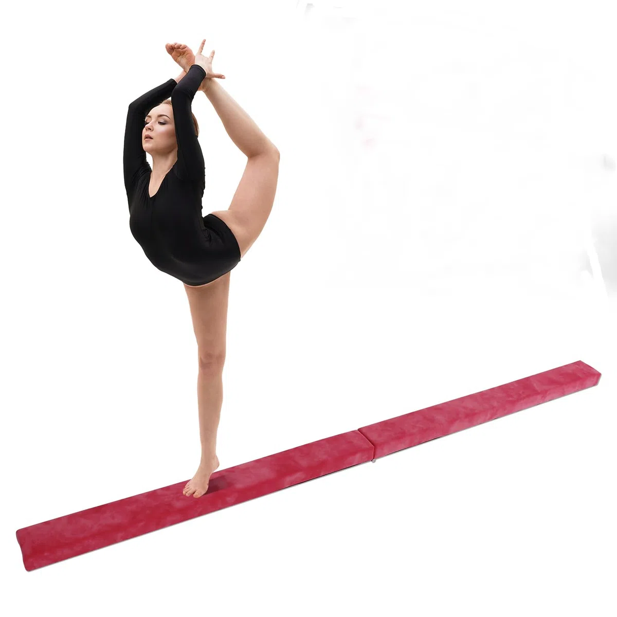 U`King Trave Pieghevole per Ginnastica, 2,1 m, 220 libbre, in Finta Pelle Scamosciata, Pieghevole, Ginnastica, Allenamento, Equilibrio, per Bambini, casa, Palestra, Allenamento, Sport